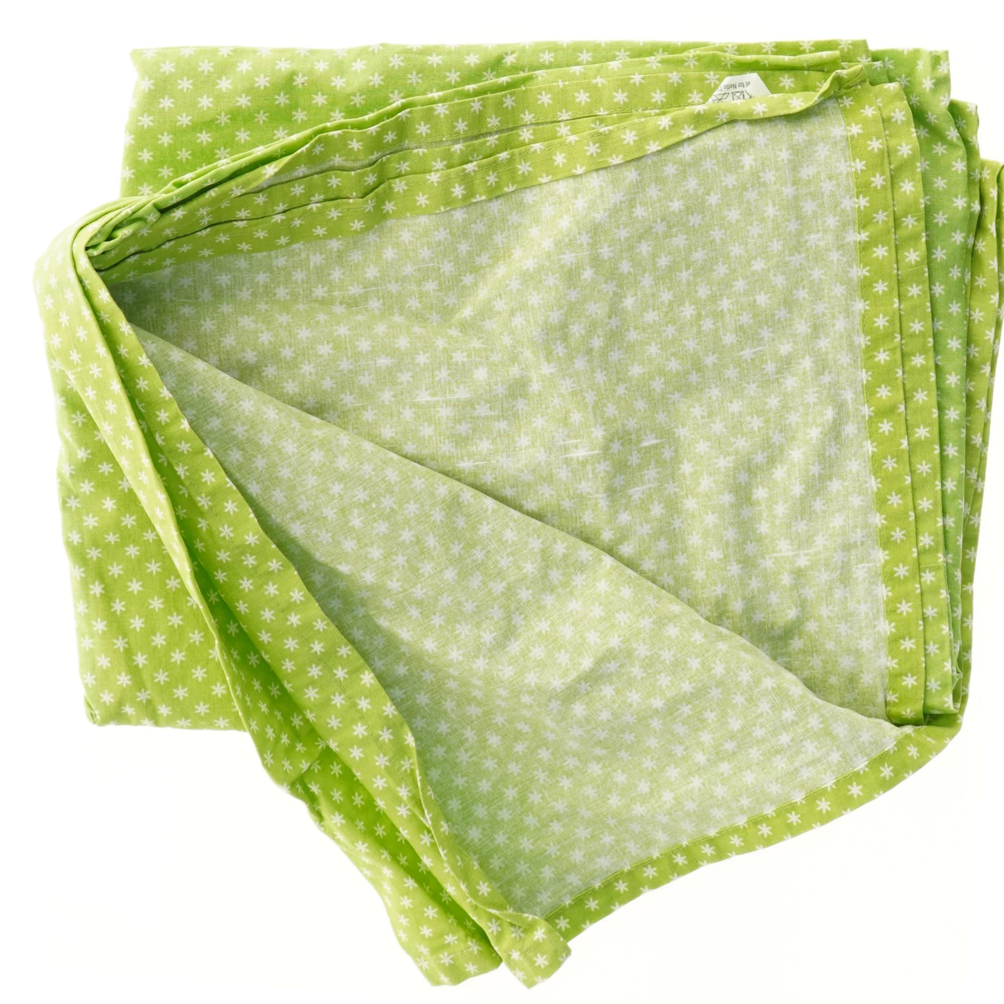Grøn dug med hvide stjerner 212x138 cm (str. 212x138 cm)