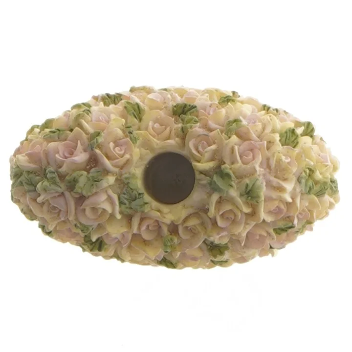 Hjerteformet lysetage med roser (str. 8x8 cm)