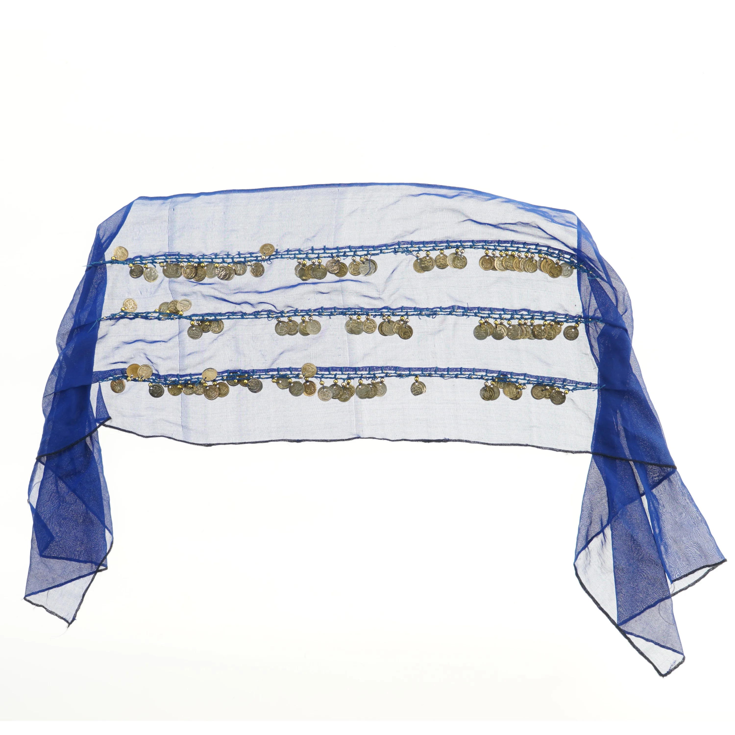 Mavedans tørklæde med mønter (str. 150x35 cm)