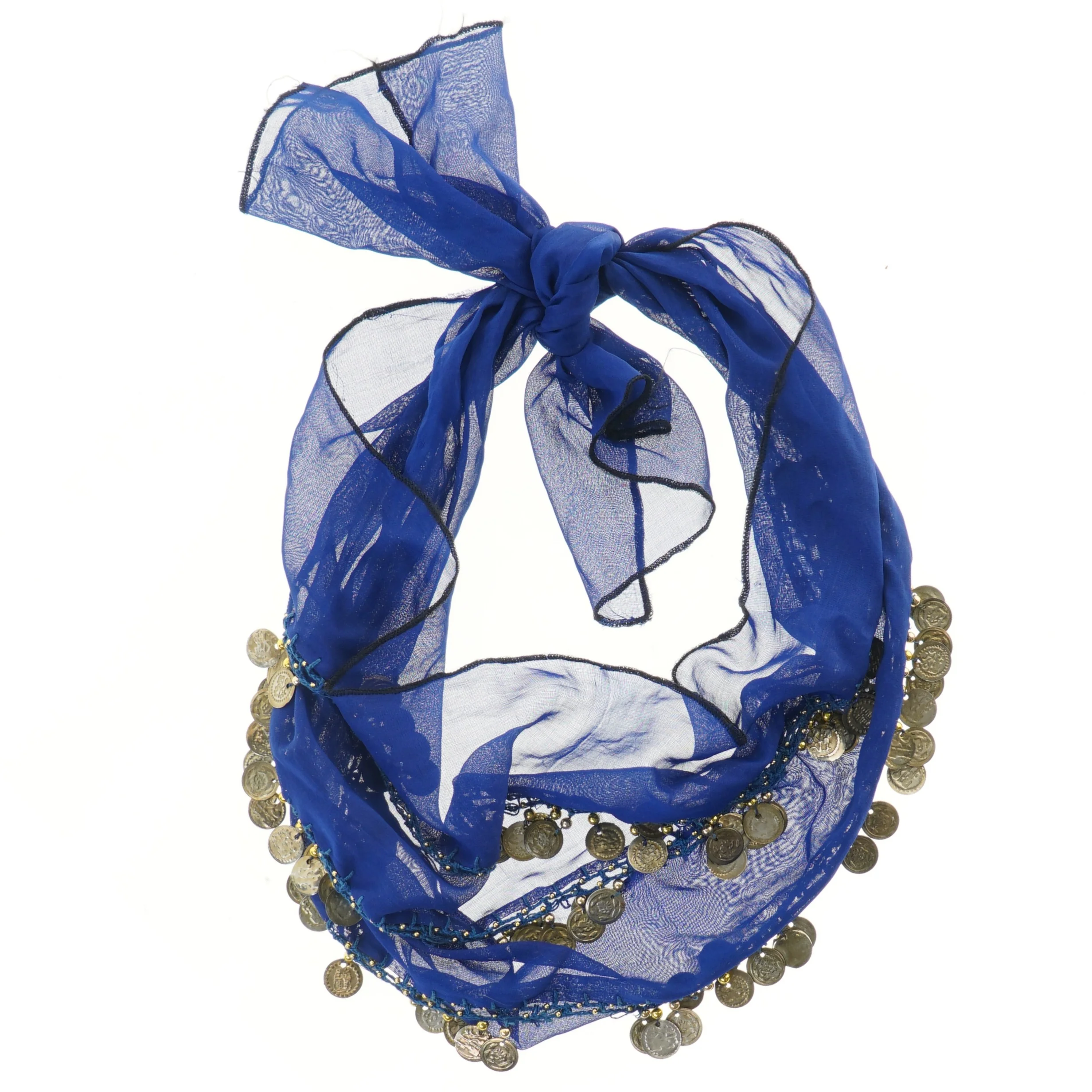 Mavedans tørklæde med mønter (str. 150x35 cm)