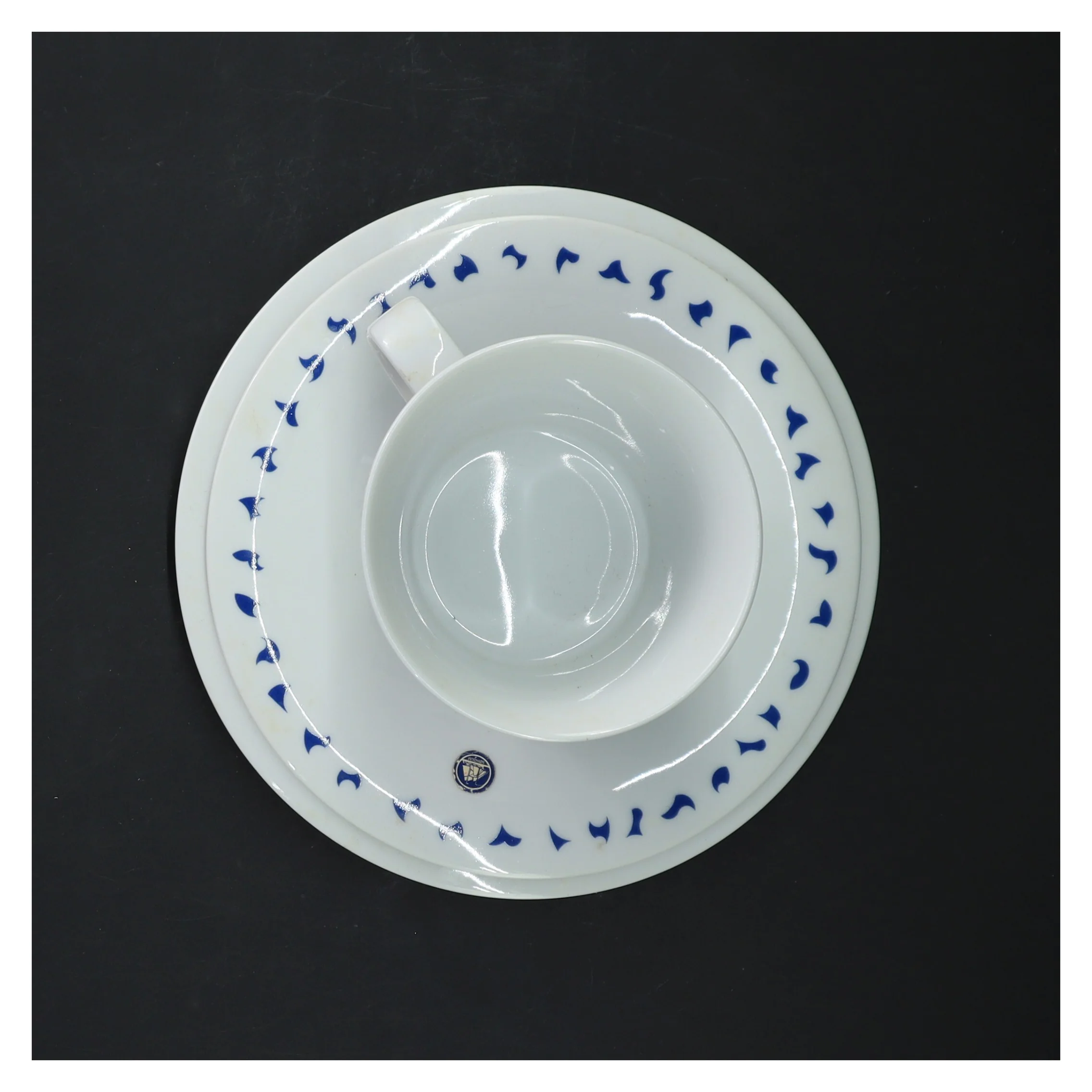 Odgård søholm Porcelænskop og underkop sæt fra Søholm (str. Ø 16,5 og 15 og 8,5 cm)