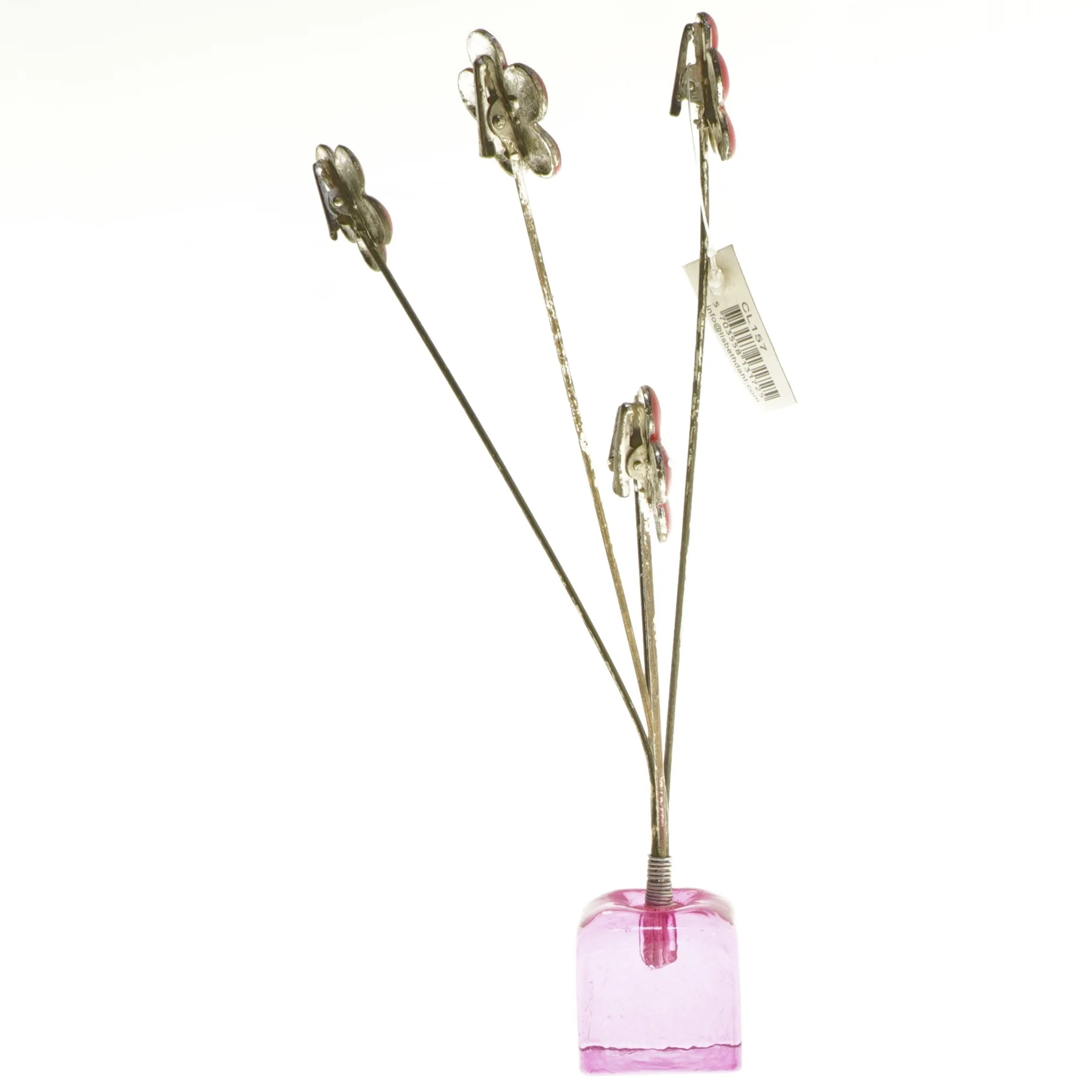 Foto opsætning / huskesedel holder med blomstermotiv fra Lisbeth Dahl (str. 25 cm)