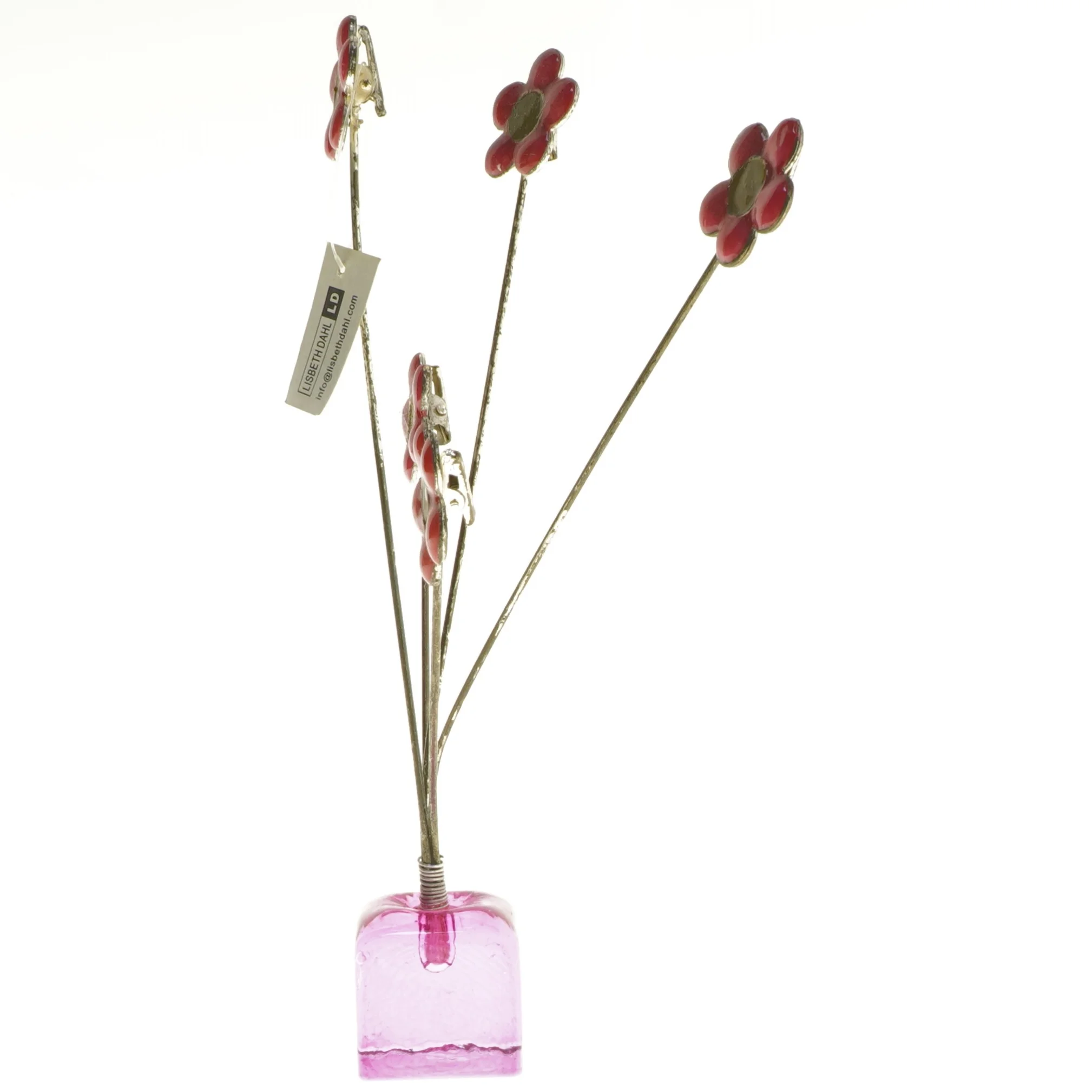 Foto opsætning / huskesedel holder med blomstermotiv fra Lisbeth Dahl (str. 25 cm)