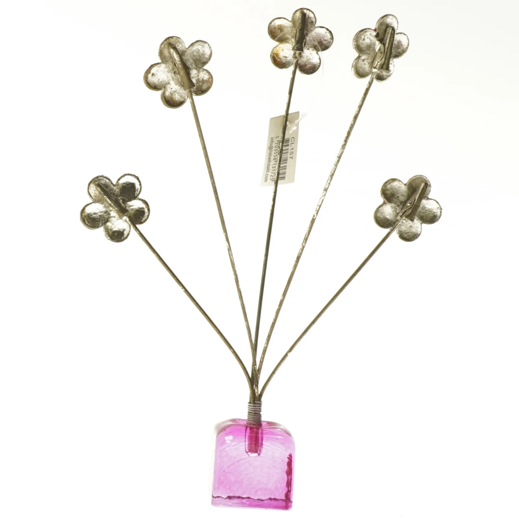 Foto opsætning / huskesedel holder med blomstermotiv fra Lisbeth Dahl (str. 25 cm)