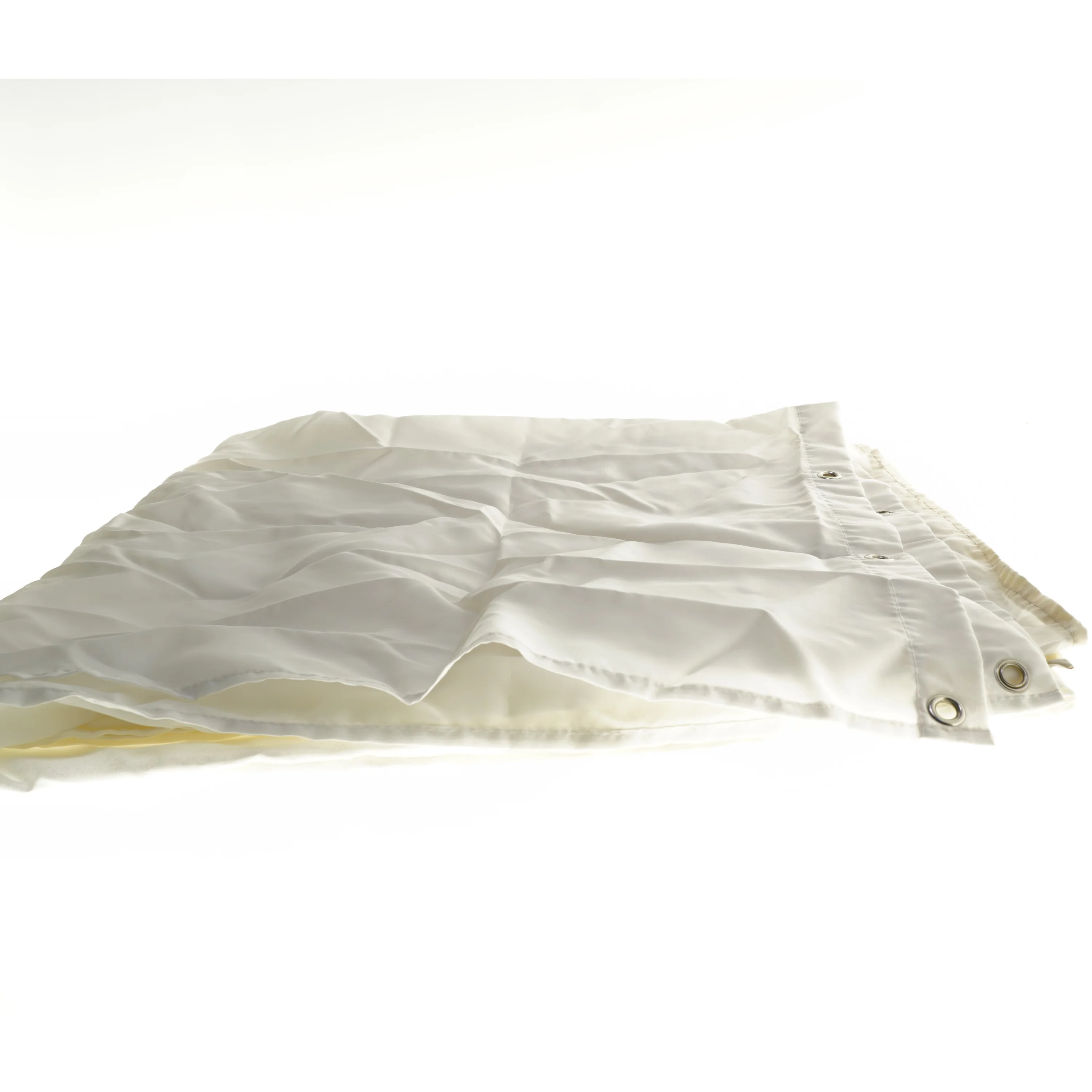 Hvidt bruseforhæng med øskner (str. 170x170 cm)