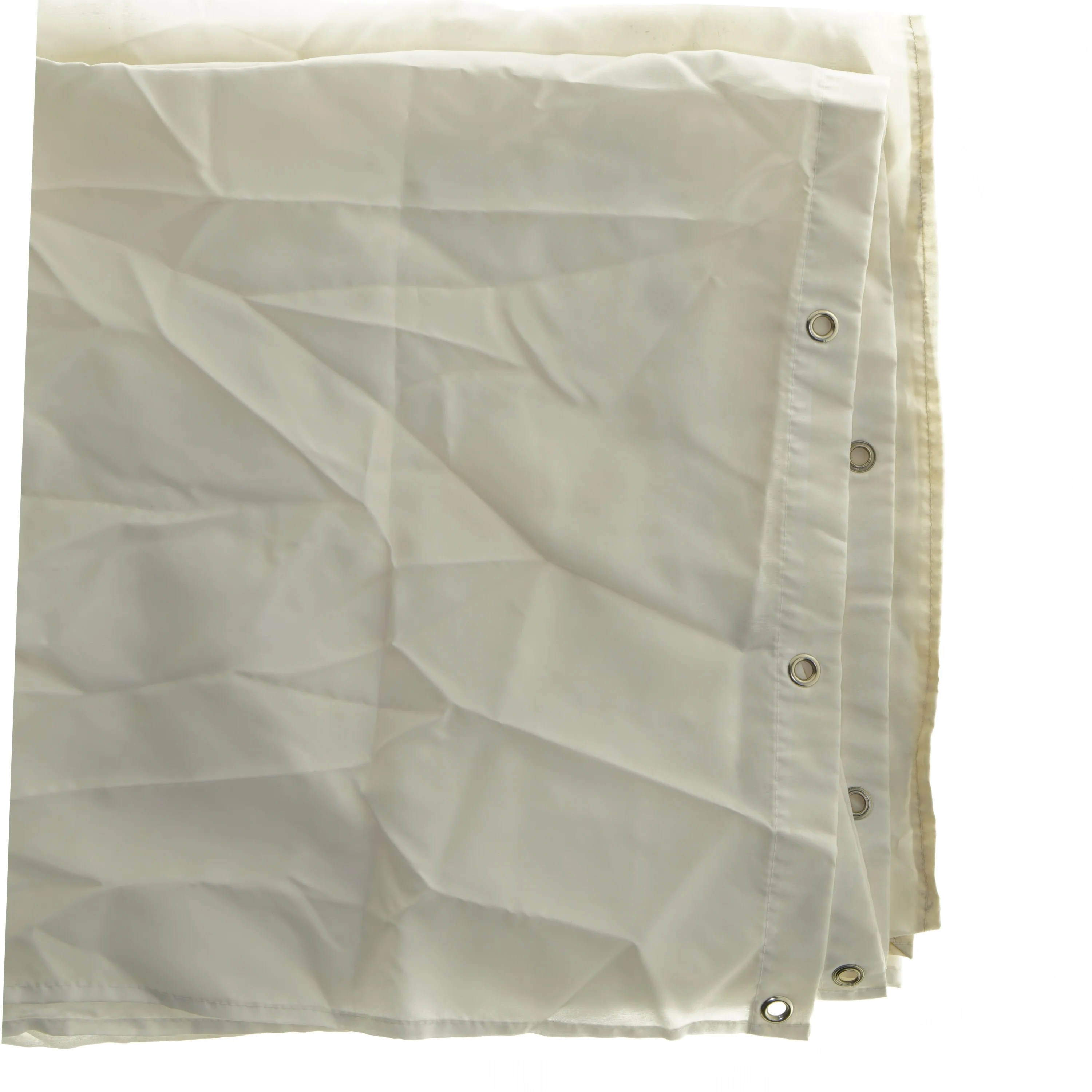 Hvidt bruseforhæng med øskner (str. 170x170 cm)