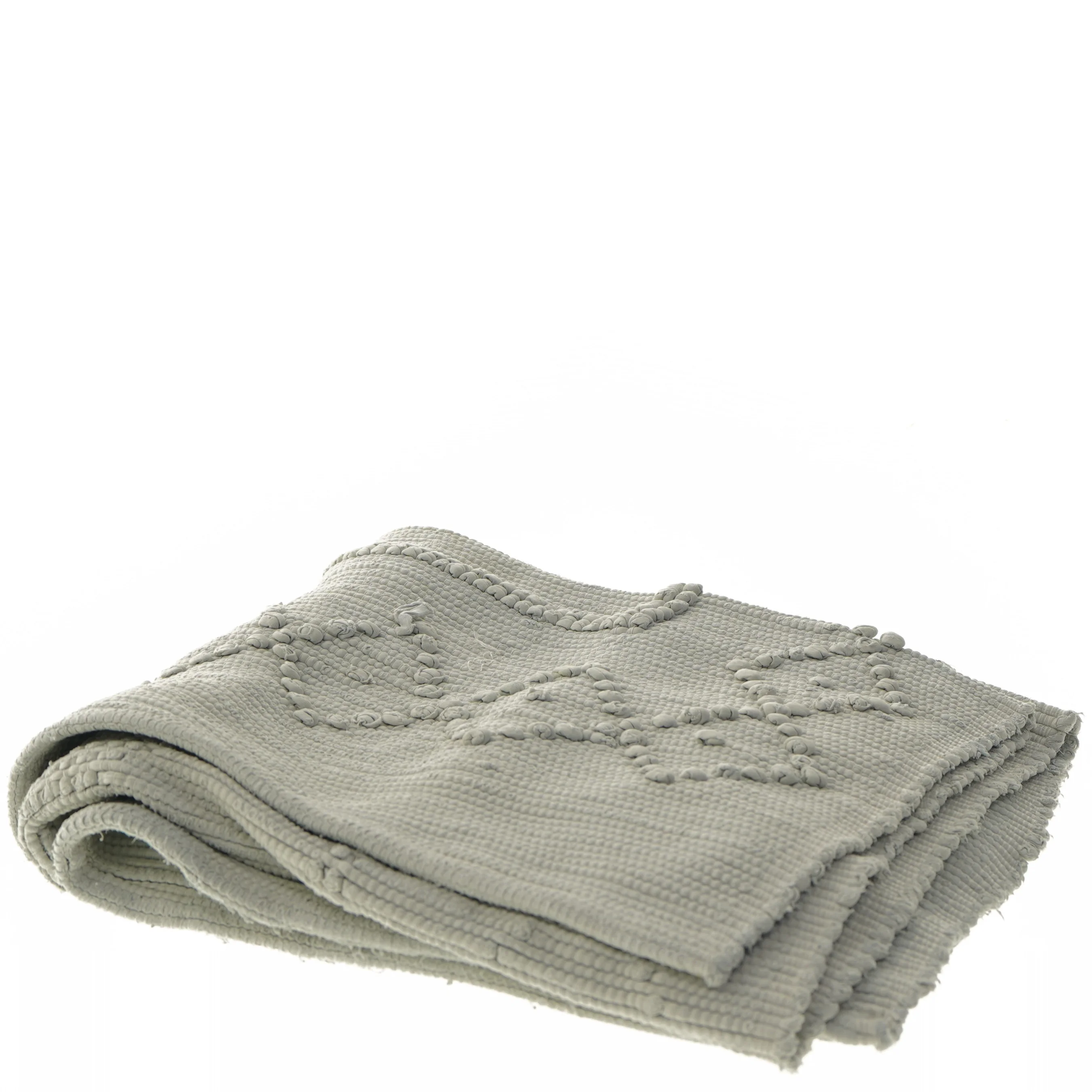 Grå hvid kludetæppe / bademåtte (str. 61x124 cm)