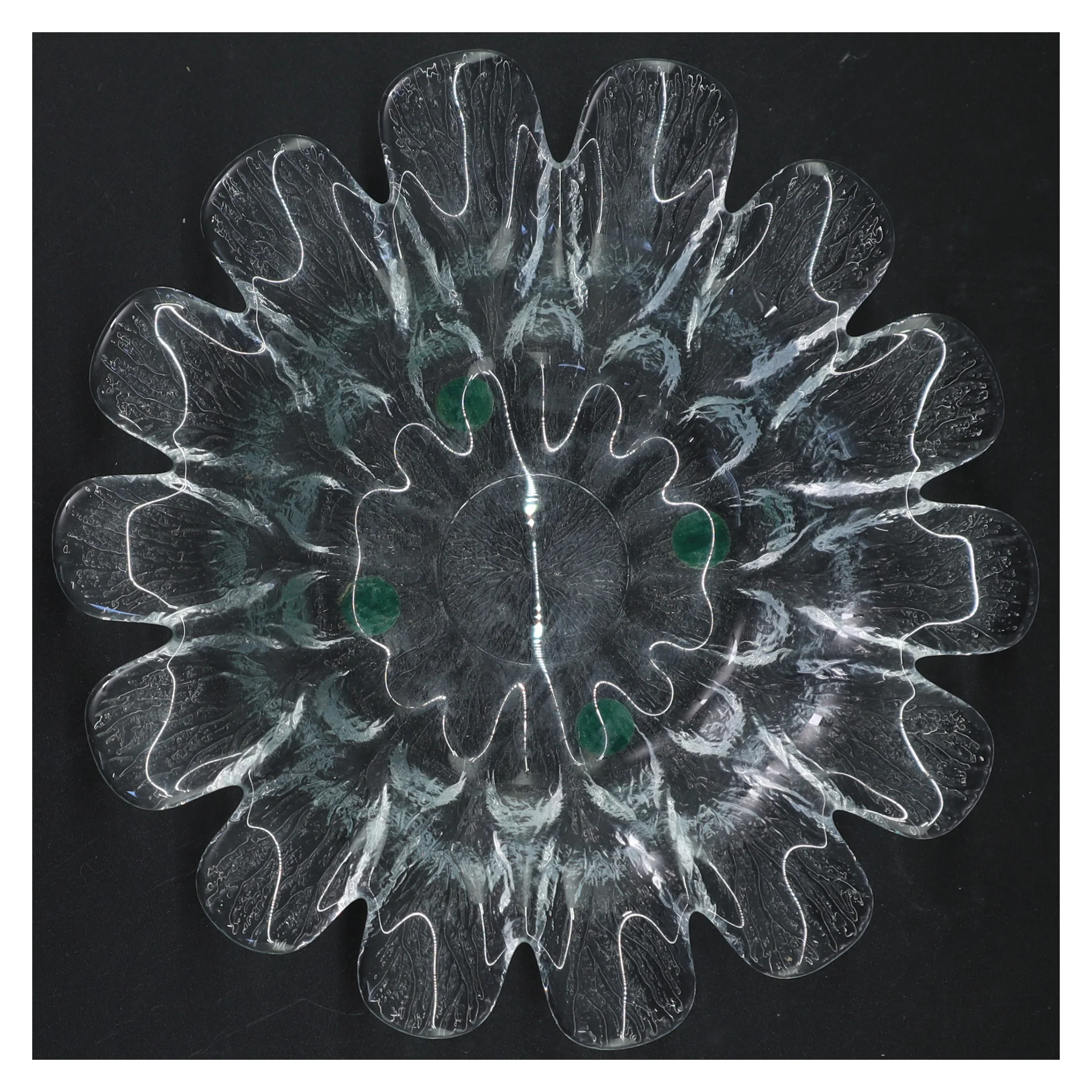 Glasfad i blomsterdesign (str. 23 cm)