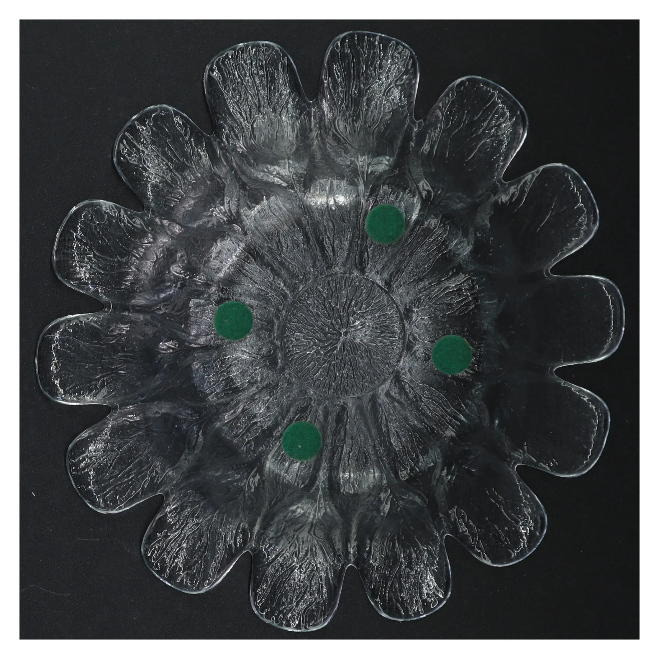 Glasfad i blomsterdesign (str. 23 cm)