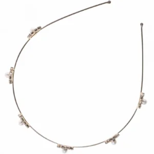 Perle og krystal tiara (str. 12 cm)
