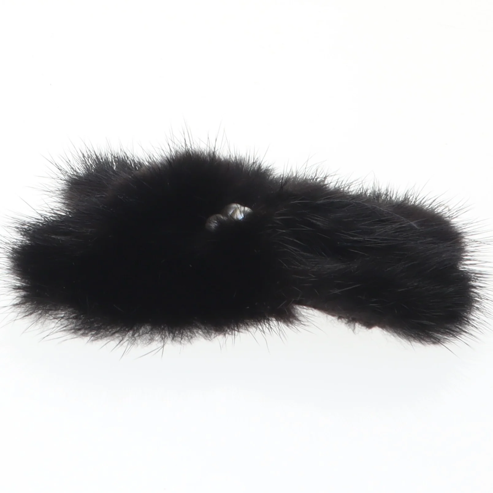 Sort pelsbrosche (str. 10 x 9 cm)