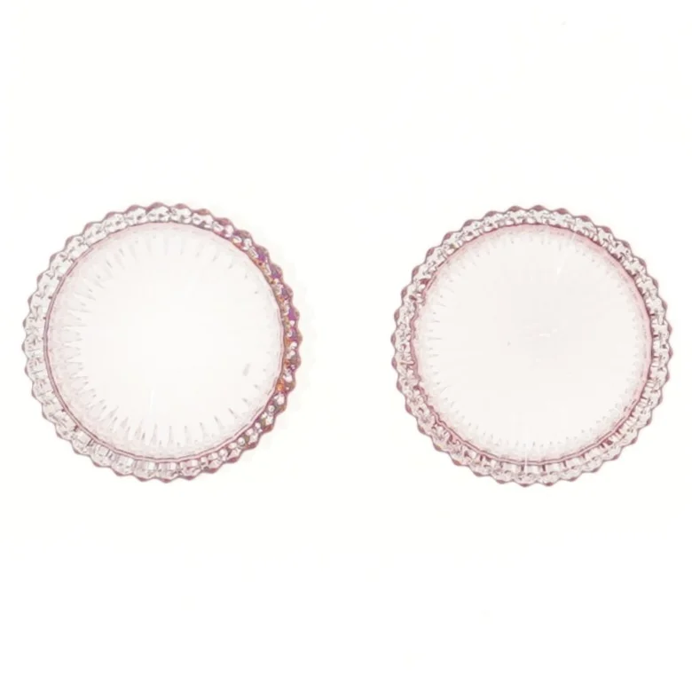 Lyserøde glaslysestager (str. 2 stk Ø 7 cm)