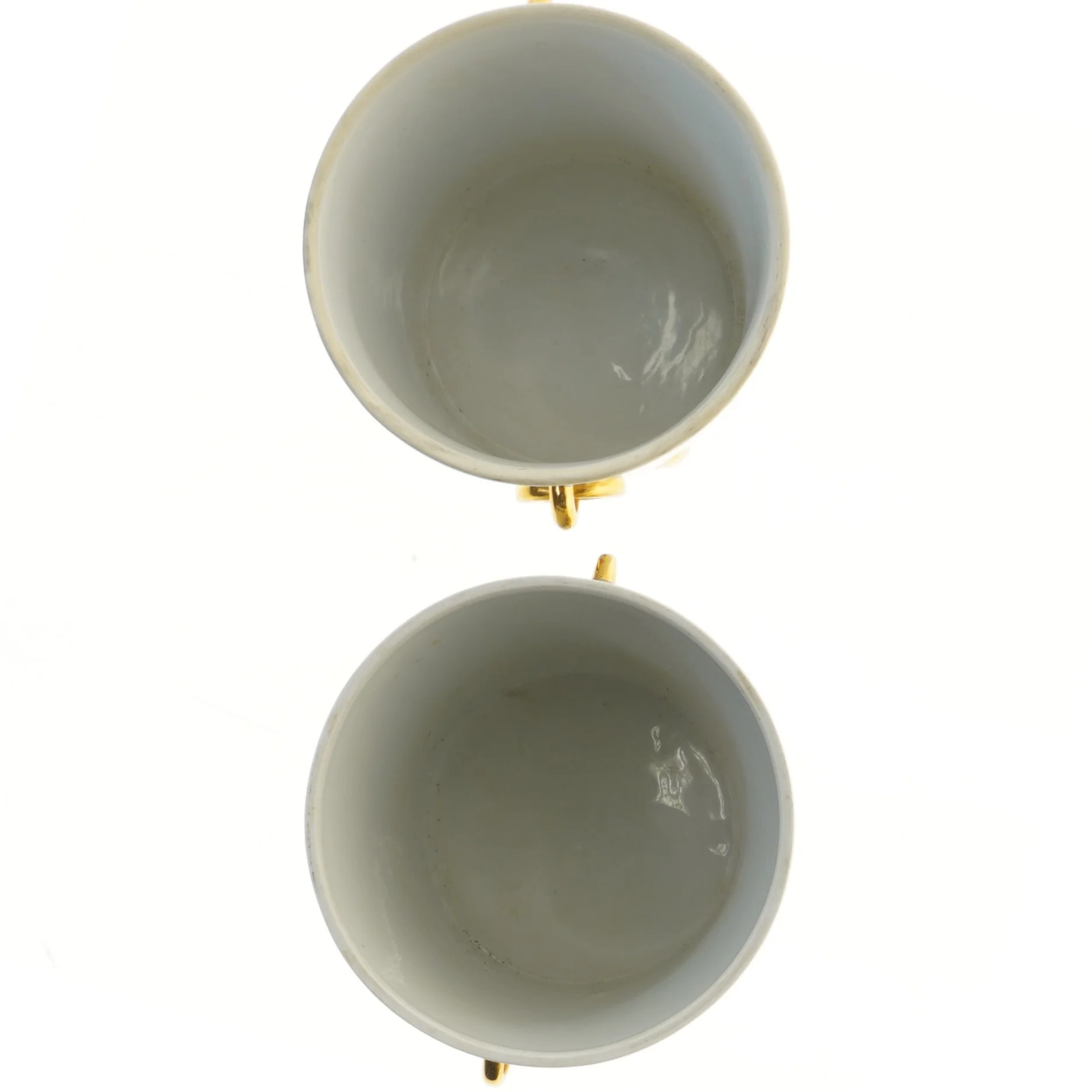 Dekorative blomsterkrukker med gulddetaljer fra Weisswasser (str. 16x14 cm)