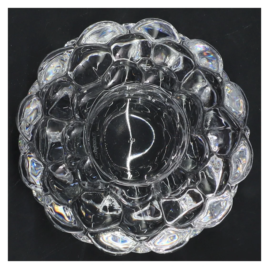 Lysestage af glas (str. 7x11 cm)