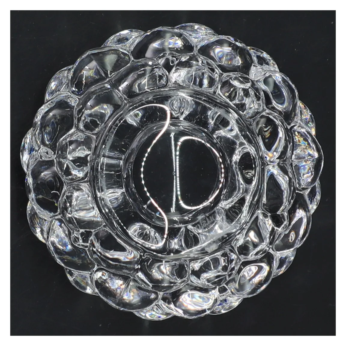 Lysestage af glas (str. 7x11 cm)