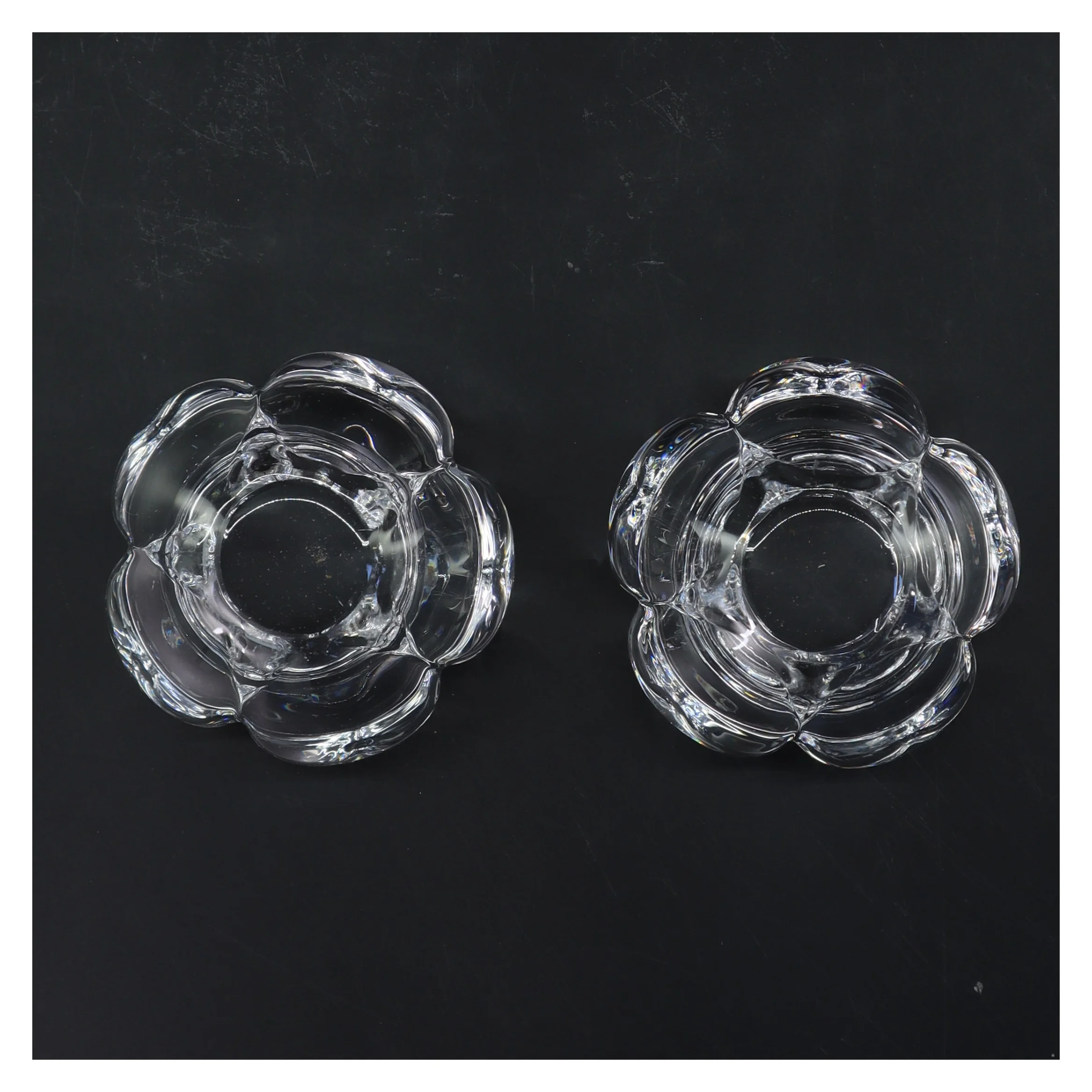 Glas lysestager 2 stk (str. 2 stk 9,5 cm)