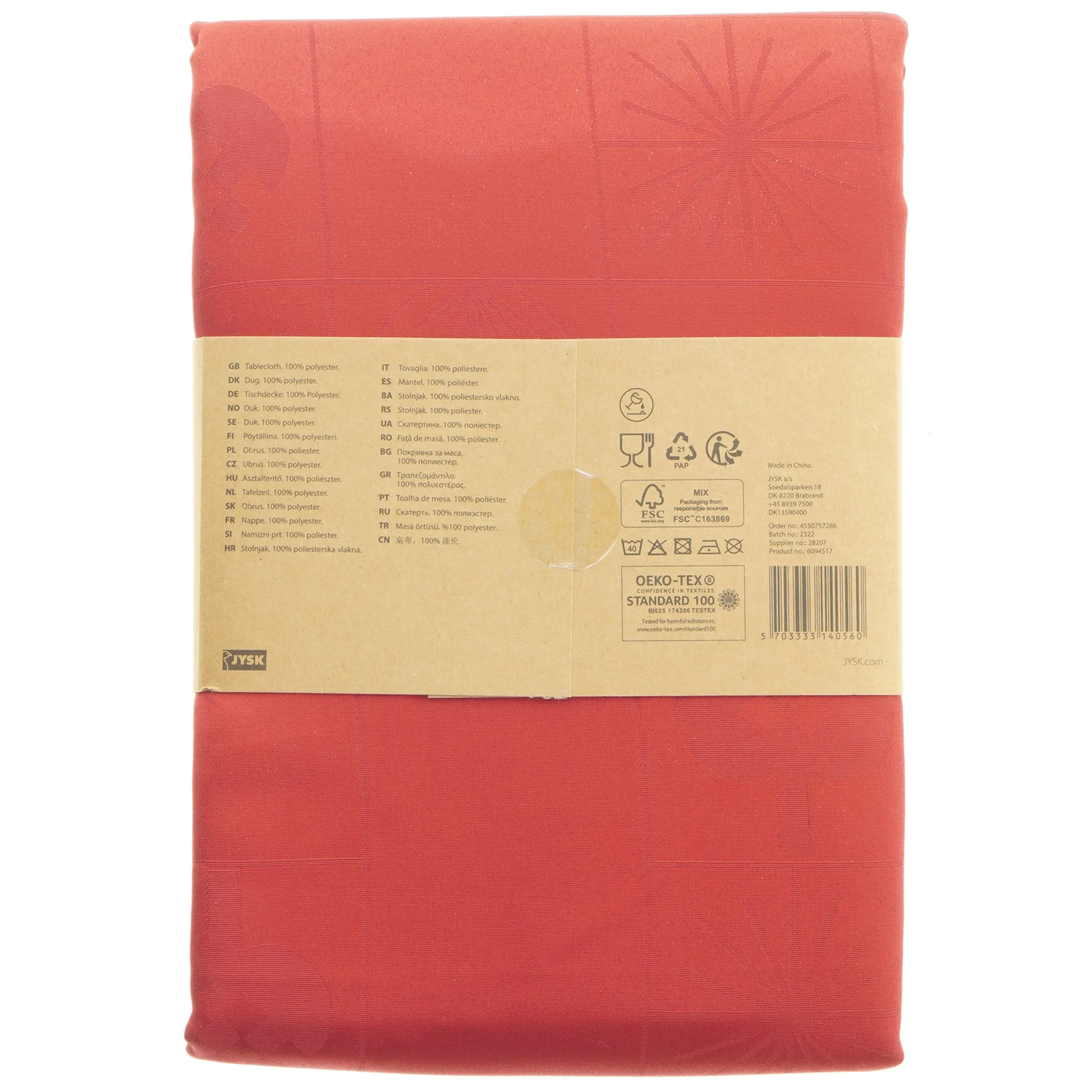 Rød dug fra Jysk 140x320 cm fra Jysk (str. 140x320 cm)