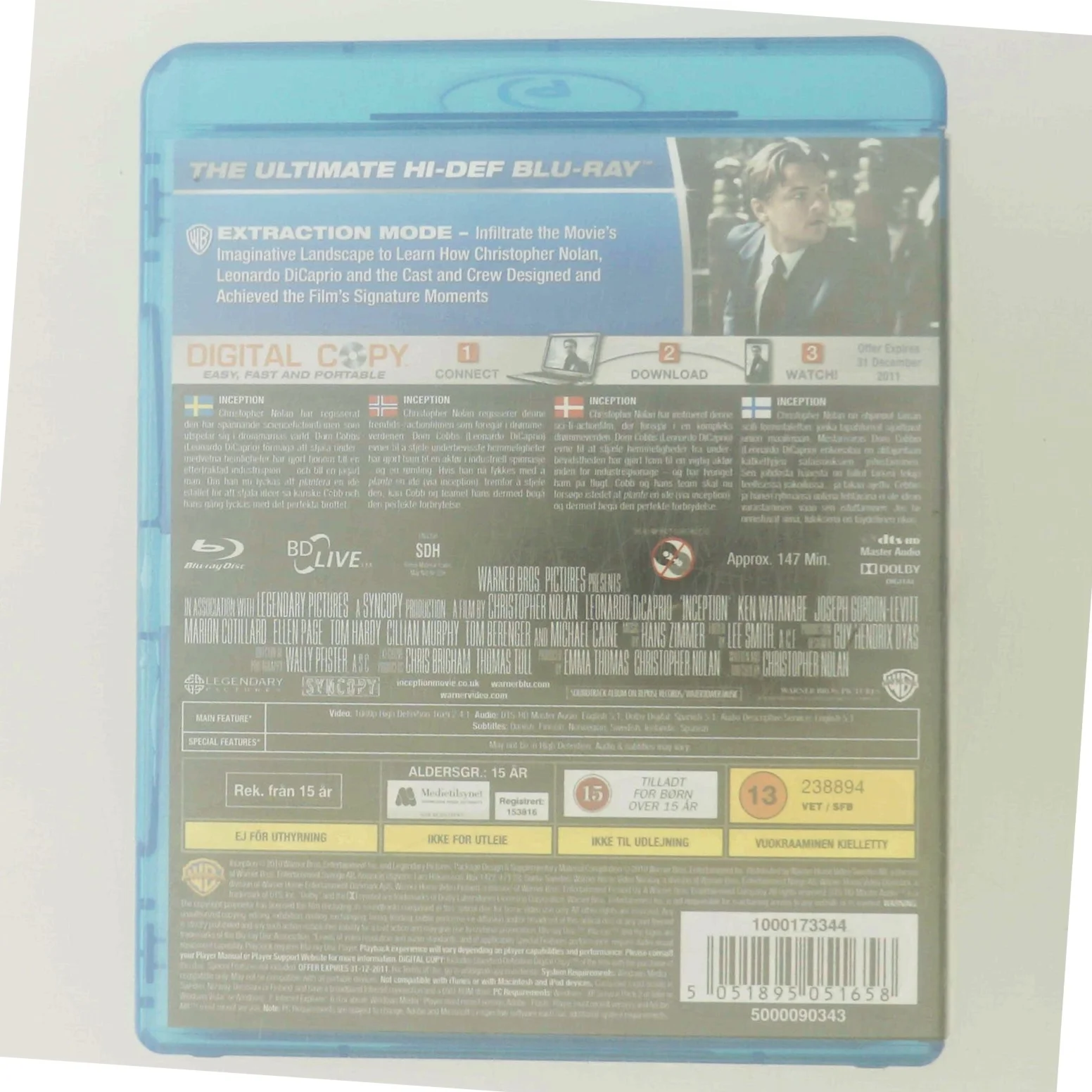 Inception                                        <span class="label label-blank pull-right" style="margin-right: 3px;">2-disc combo edition</span> med Leonardo DiCaprio (DVD)