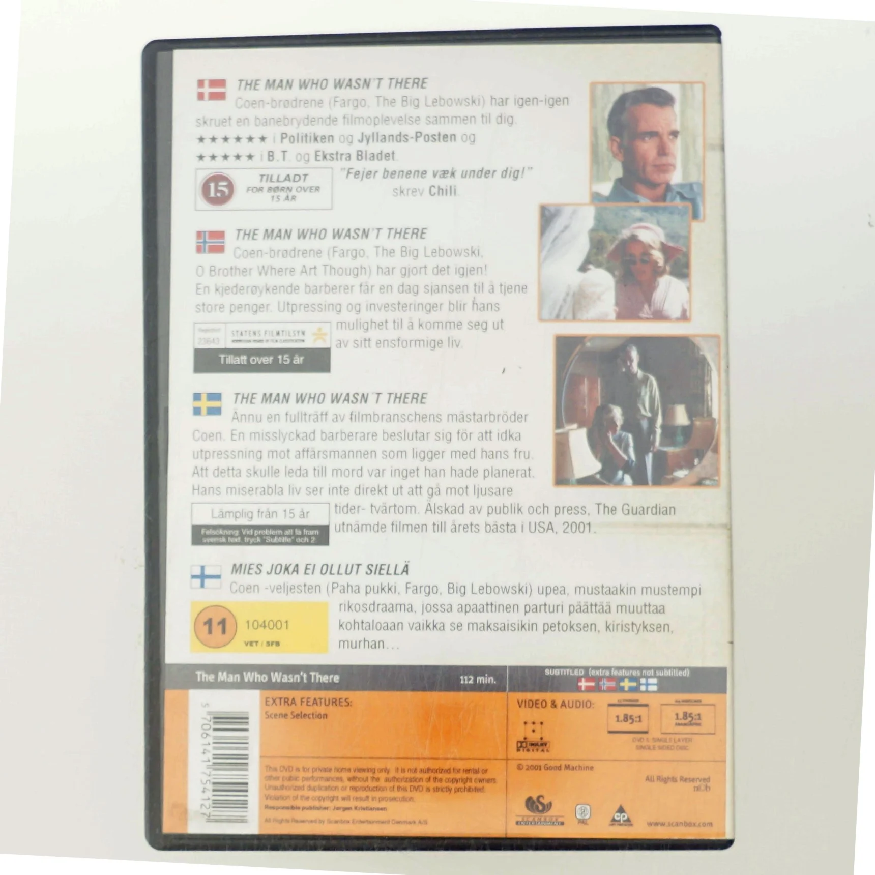 Man Who Wasnt There, the med Billy Bob Thornton (DVD)