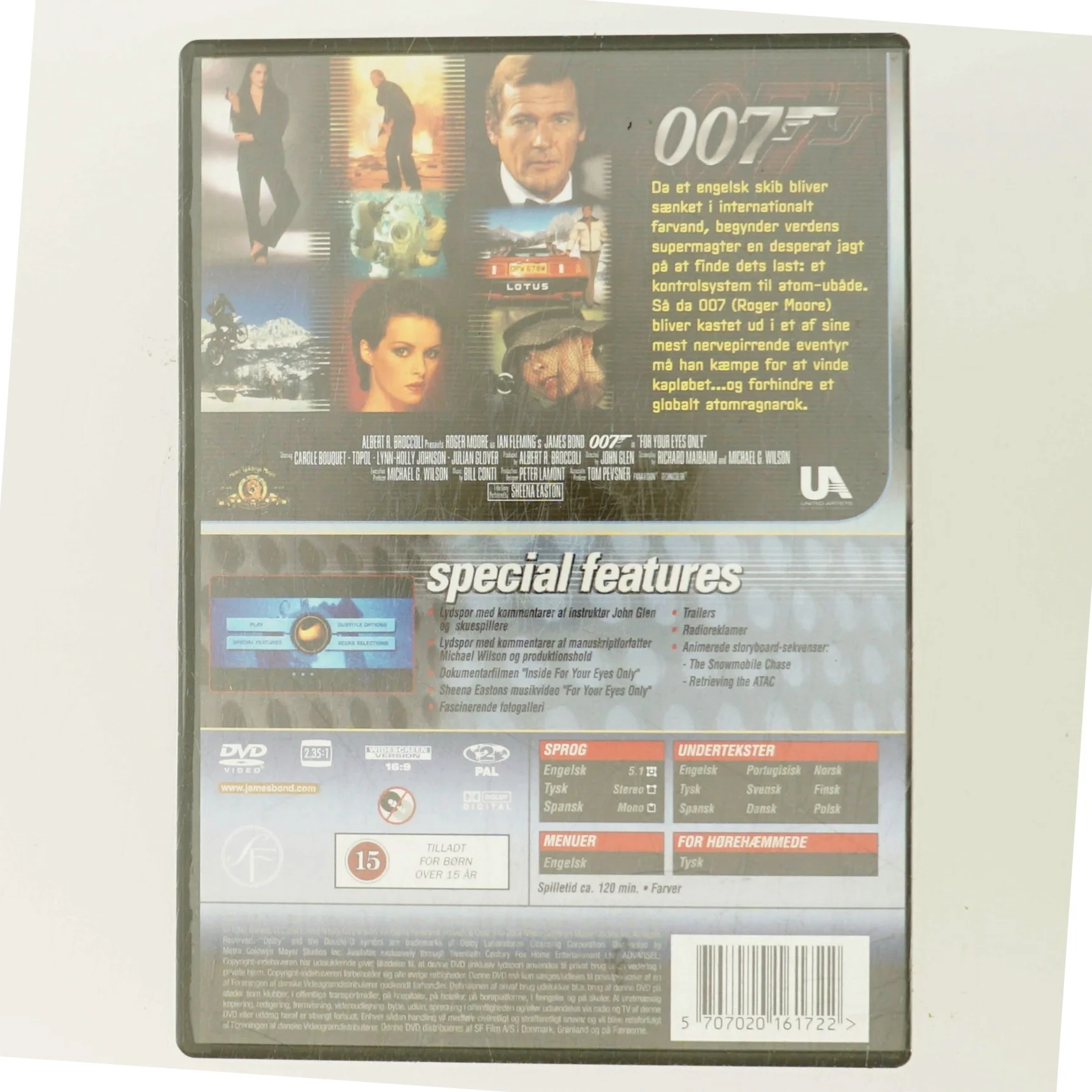 For Your Eyes Only med Roger Moore (DVD)