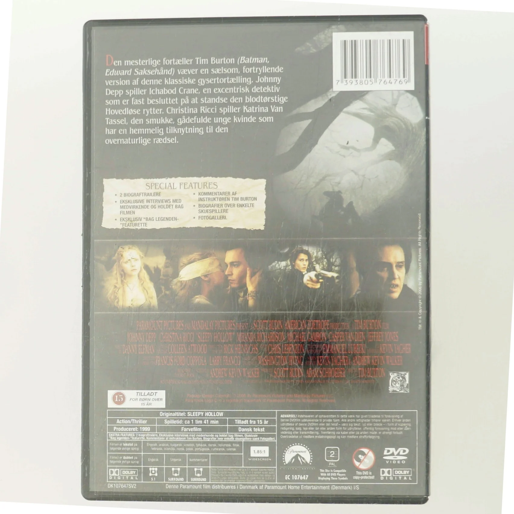 Sleepy Hollow med Johnny Depp (DVD)