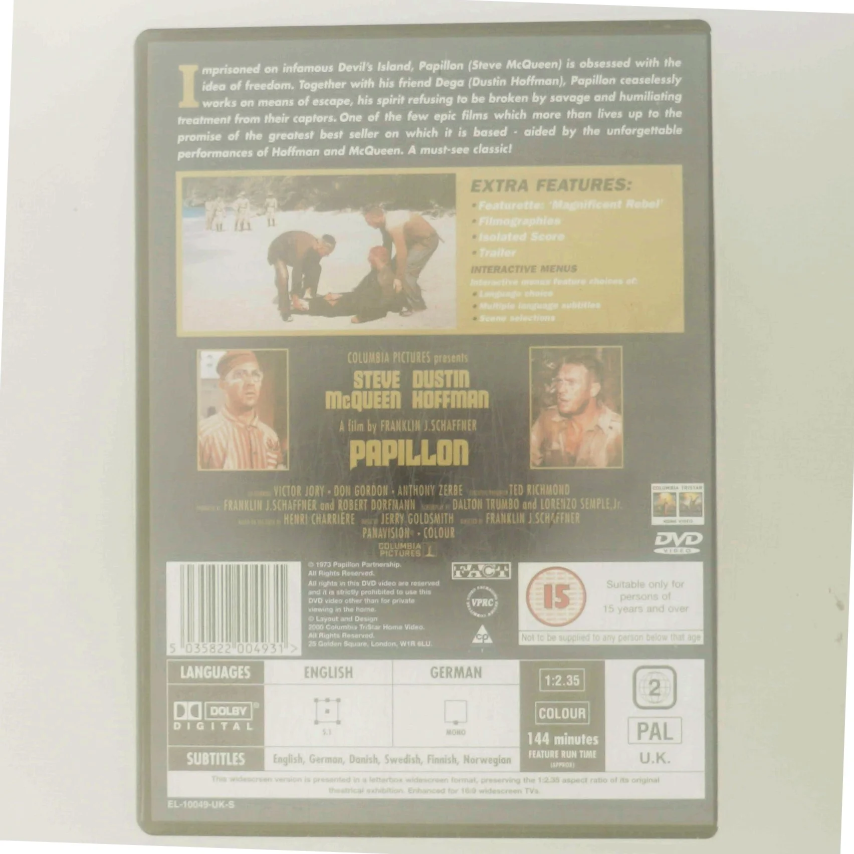 Papillon med Steve McQueen (DVD)