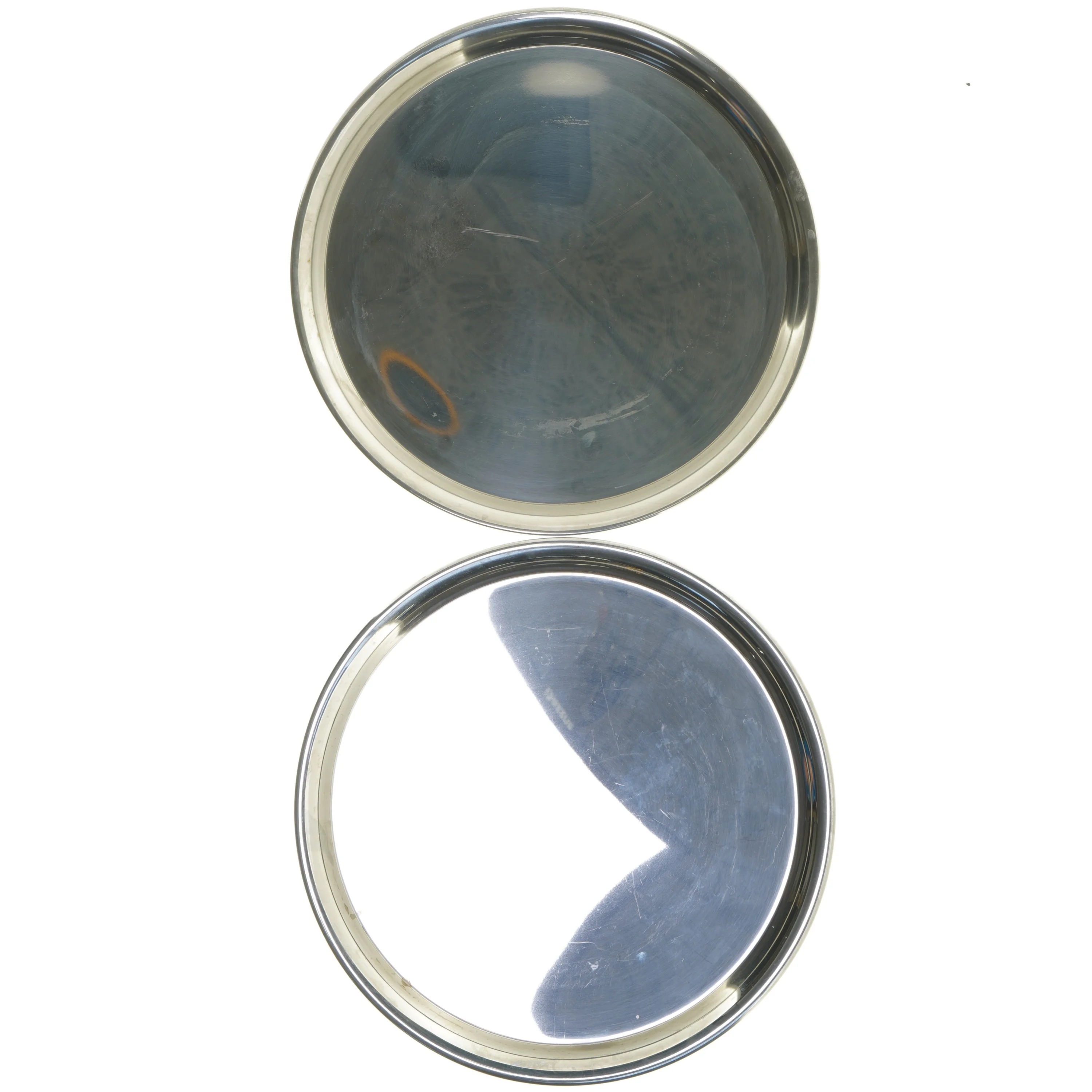 Runde bakker af rustfrit stål (str. Ø 29,5 cm)