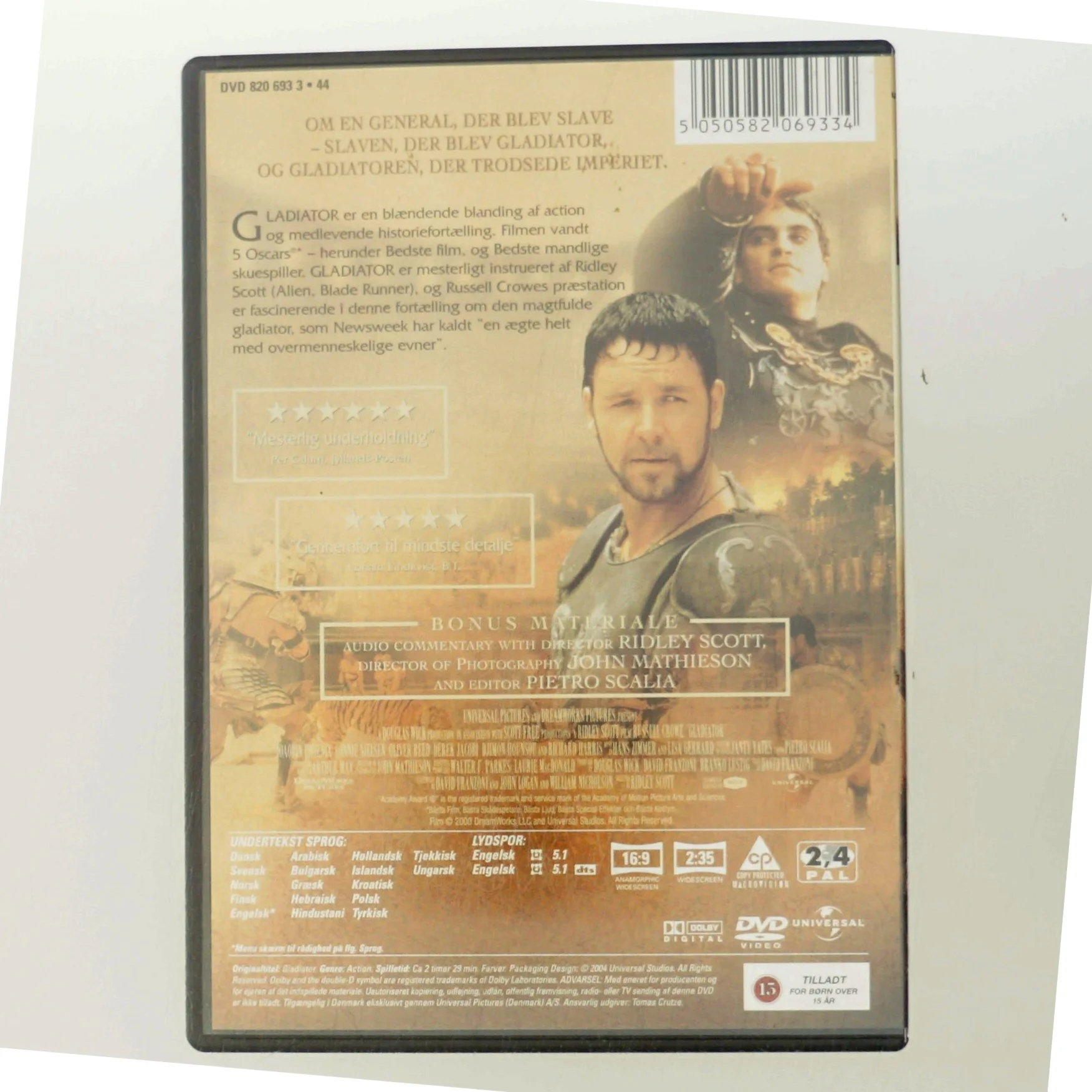 Gladiator med Russell Crowe (DVD)