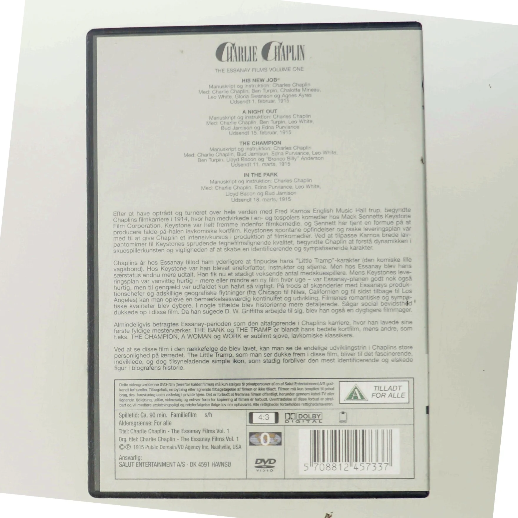 Charlie Chaplin: The Essanay Films Volume One med Charles Chaplin (DVD)