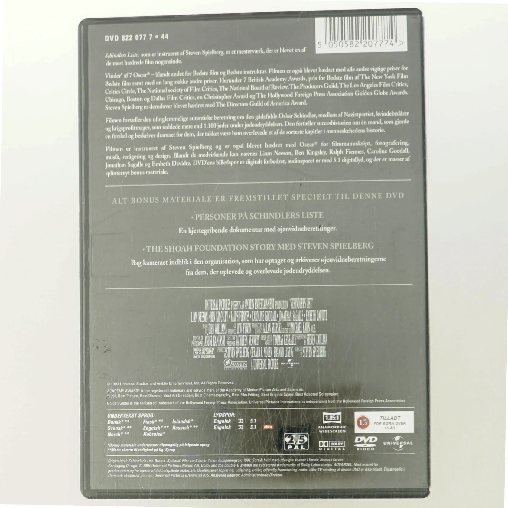 Schindler's List Se med Liam Neeson (DVD)