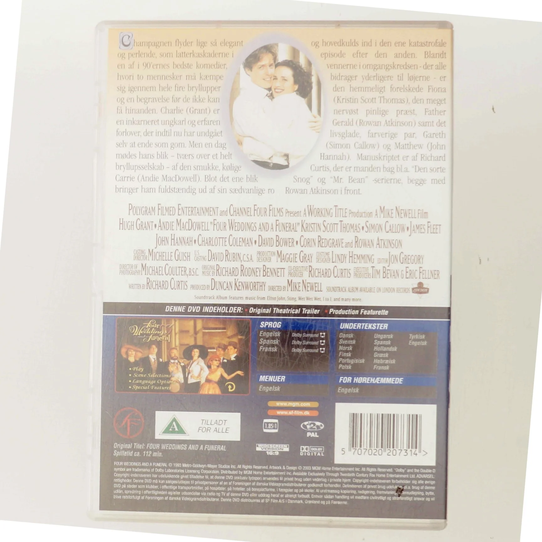 fire bryllupper og en begravelse med Hugh Grant (DVD)