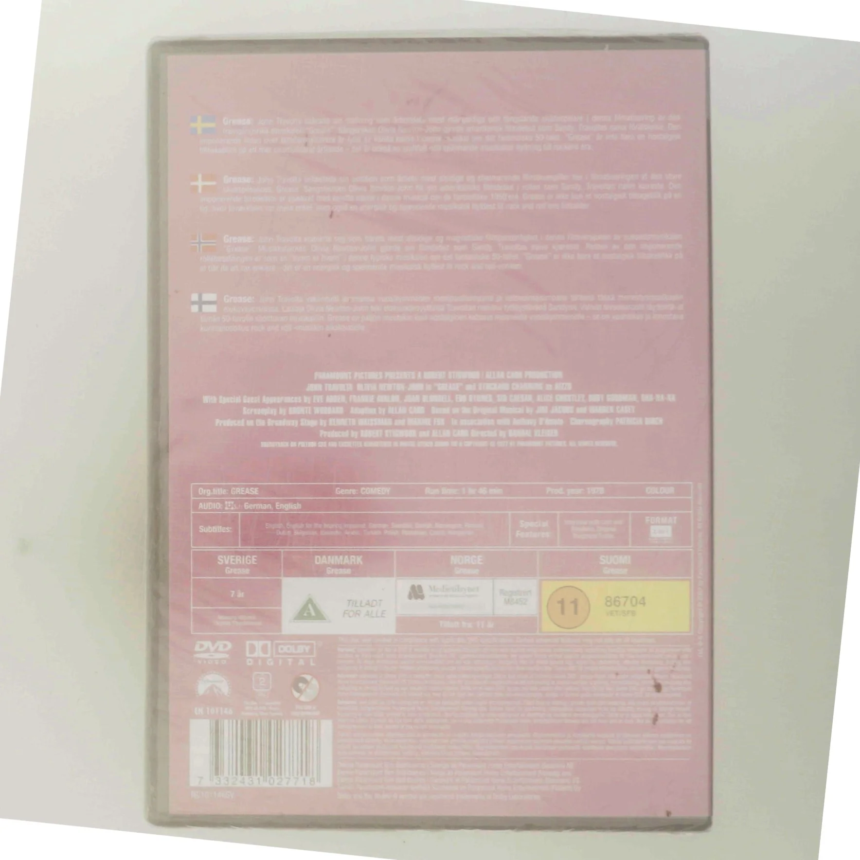 Grease med John Travolta (DVD)