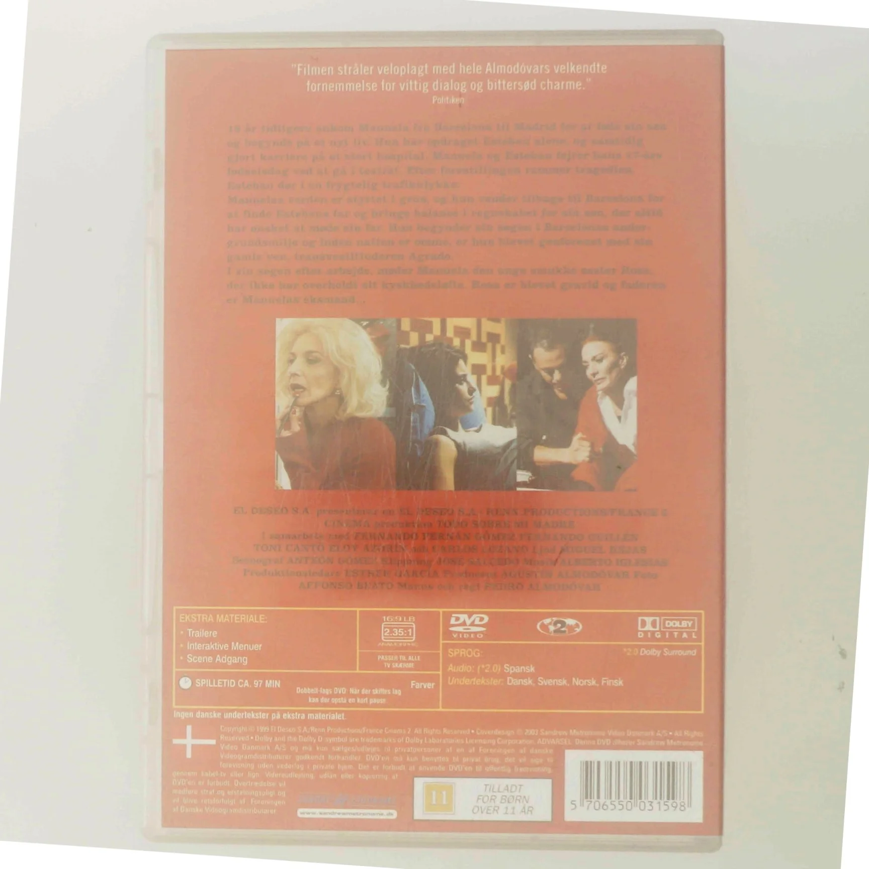 Todo Sobre Mi Madre / All About My Mother med Cecilia Roth (DVD)