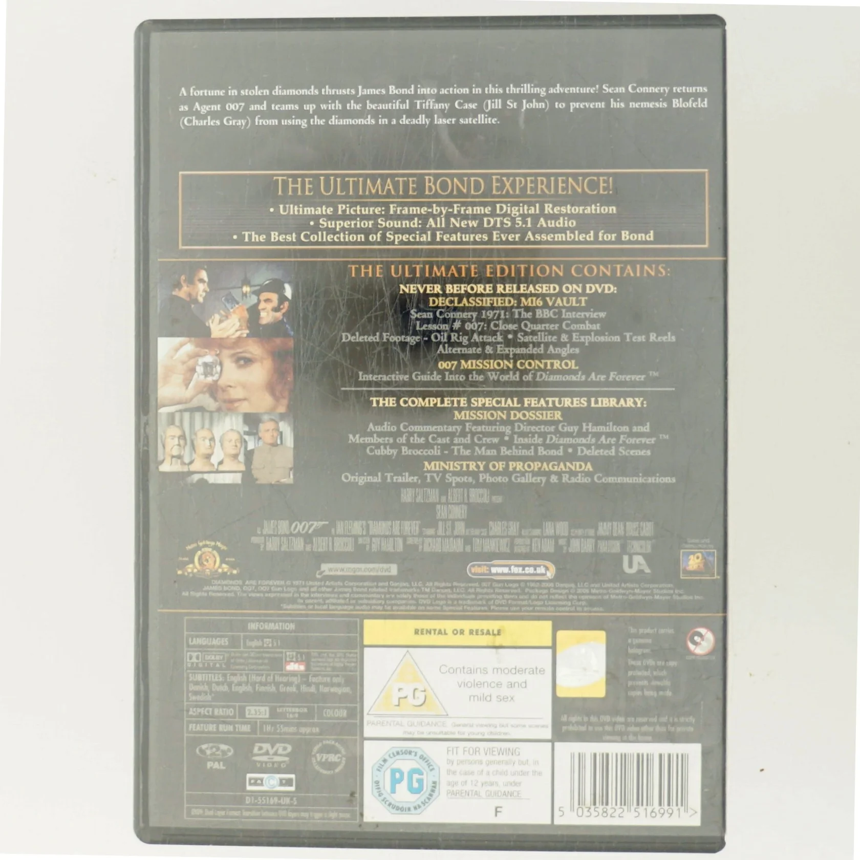 Diamonds Are Forever med Sean Connery (DVD)