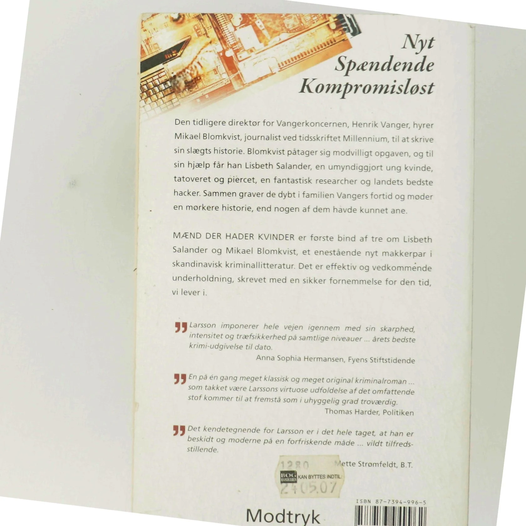 Mænd der hader kvinder af Stieg Larsson, Stieg Larsson (Bog)