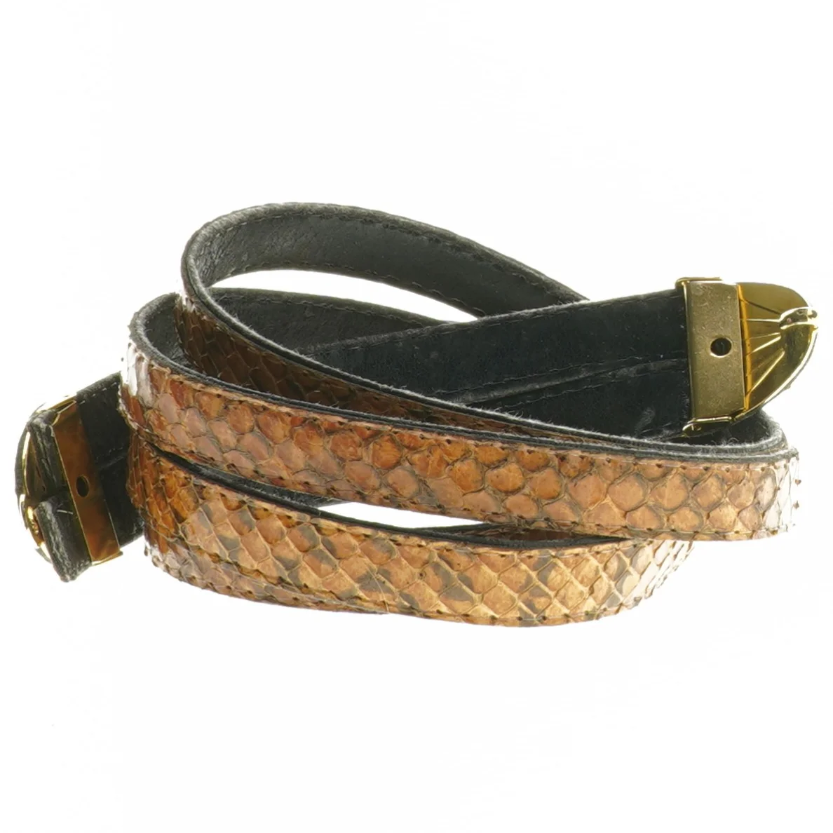 Brunt slangeskind bælte (str. 85 cm)