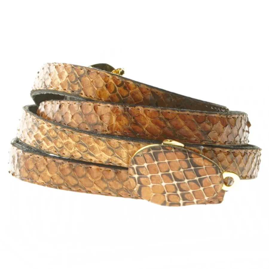 Brunt slangeskind bælte (str. 85 cm)