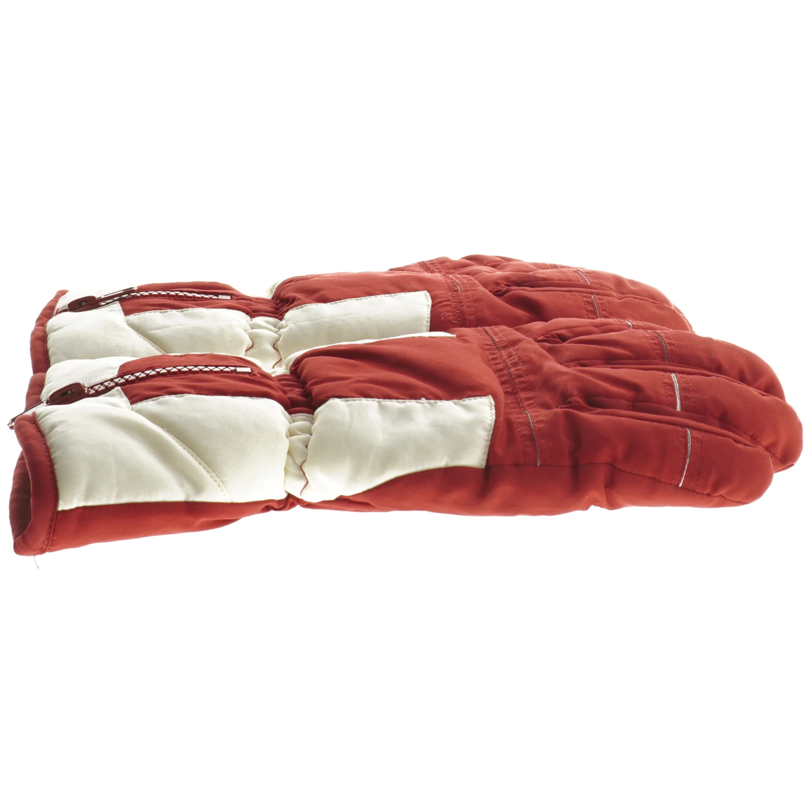 Vinterhandsker i rød og hvid (str. 28x12 (strl. M) cm)