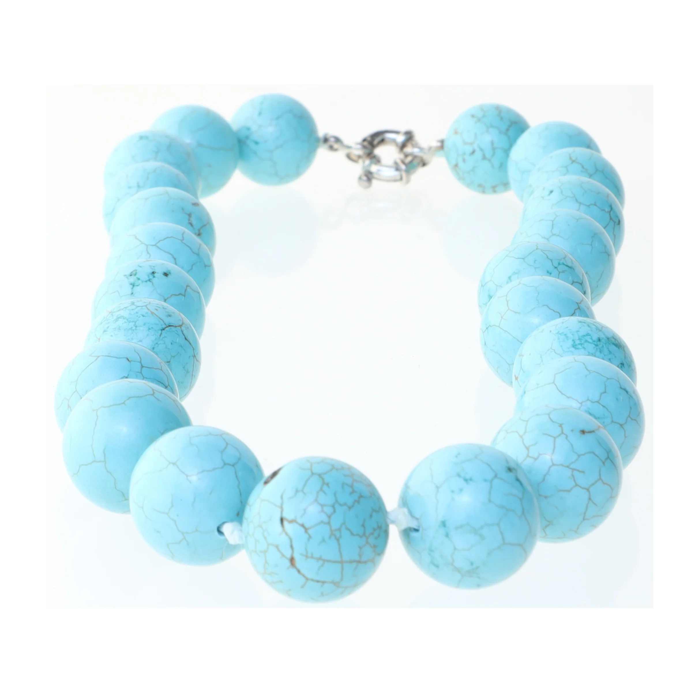 Turkis halskæde med perler (str. 50 cm)