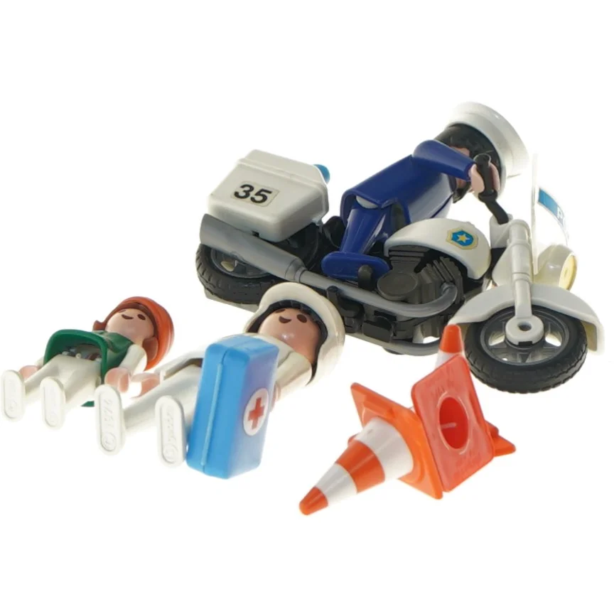 Legetøjssæt med motorcykel og figurer fra Playmobil (str. 11 cm)