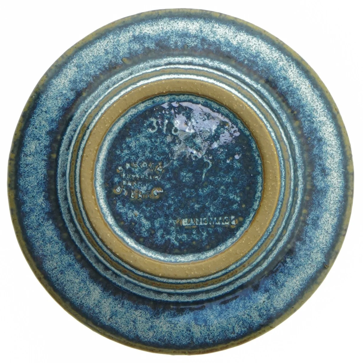 Keramik tallerken med mønster (str. Ø 15 cm)