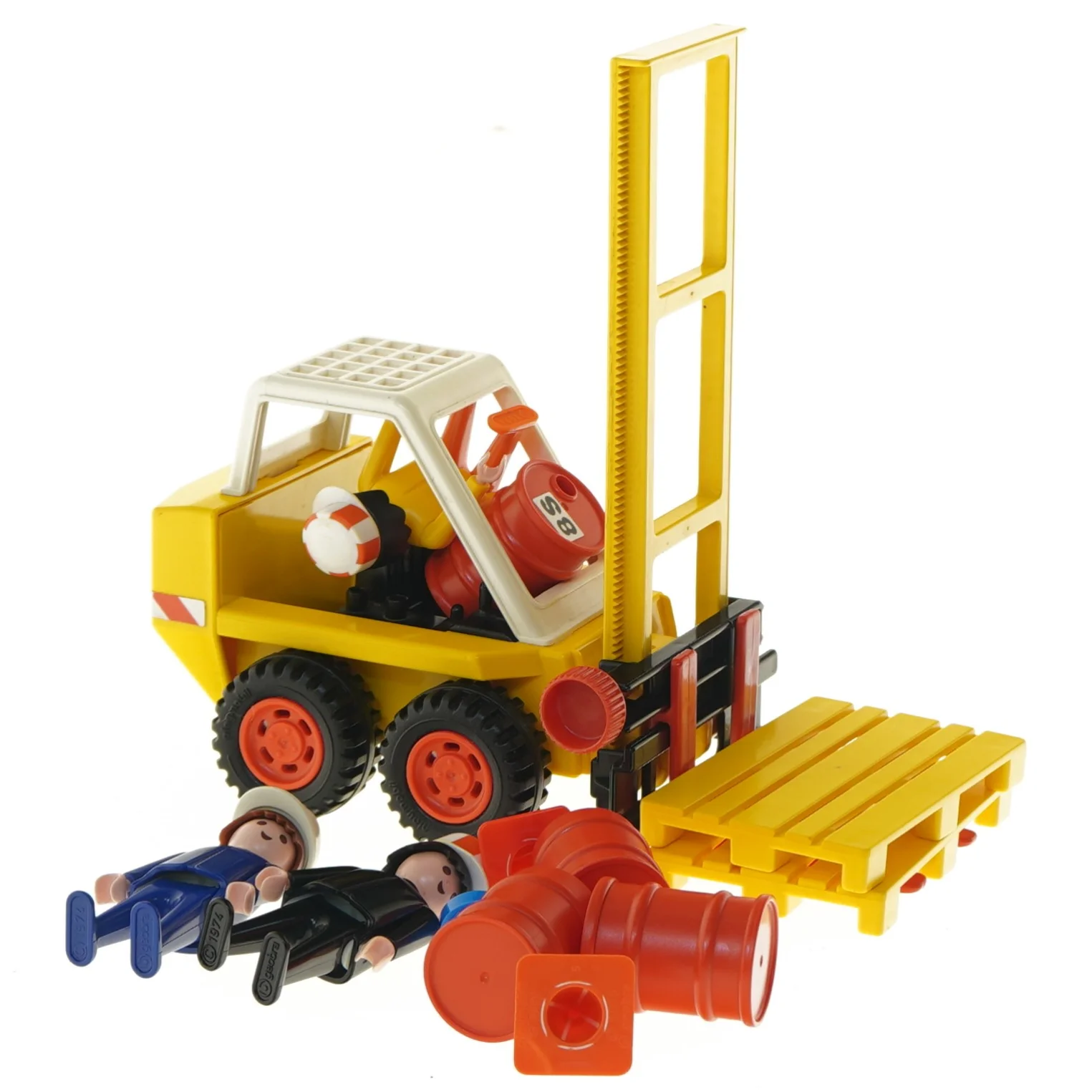 Legetøjsgaffeltruck med figurer og tilbehør fra Playmobil (str. 20x20 cm)
