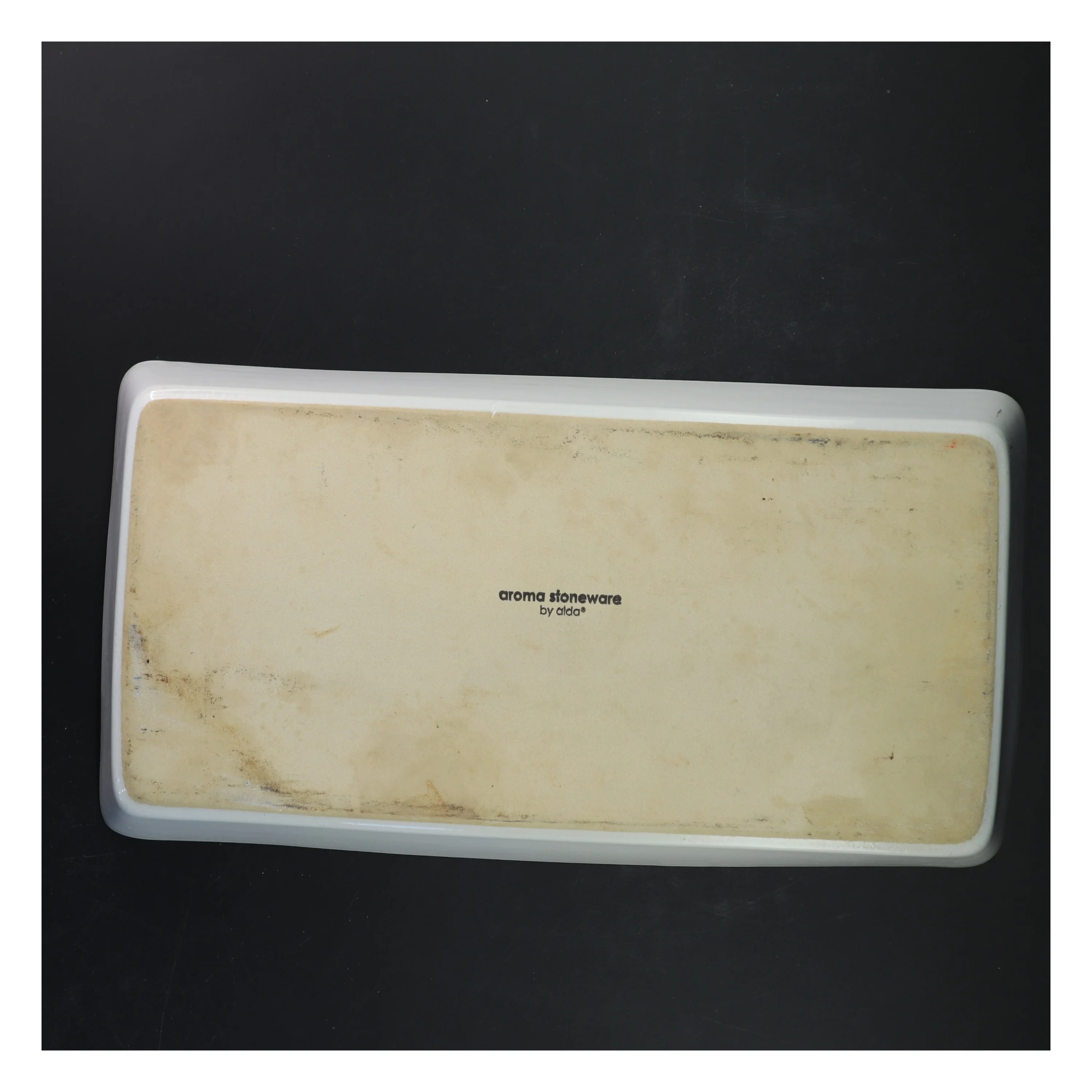 Hvid rektangulært fad fra d'eco (str. 39,5x19,5 cm)