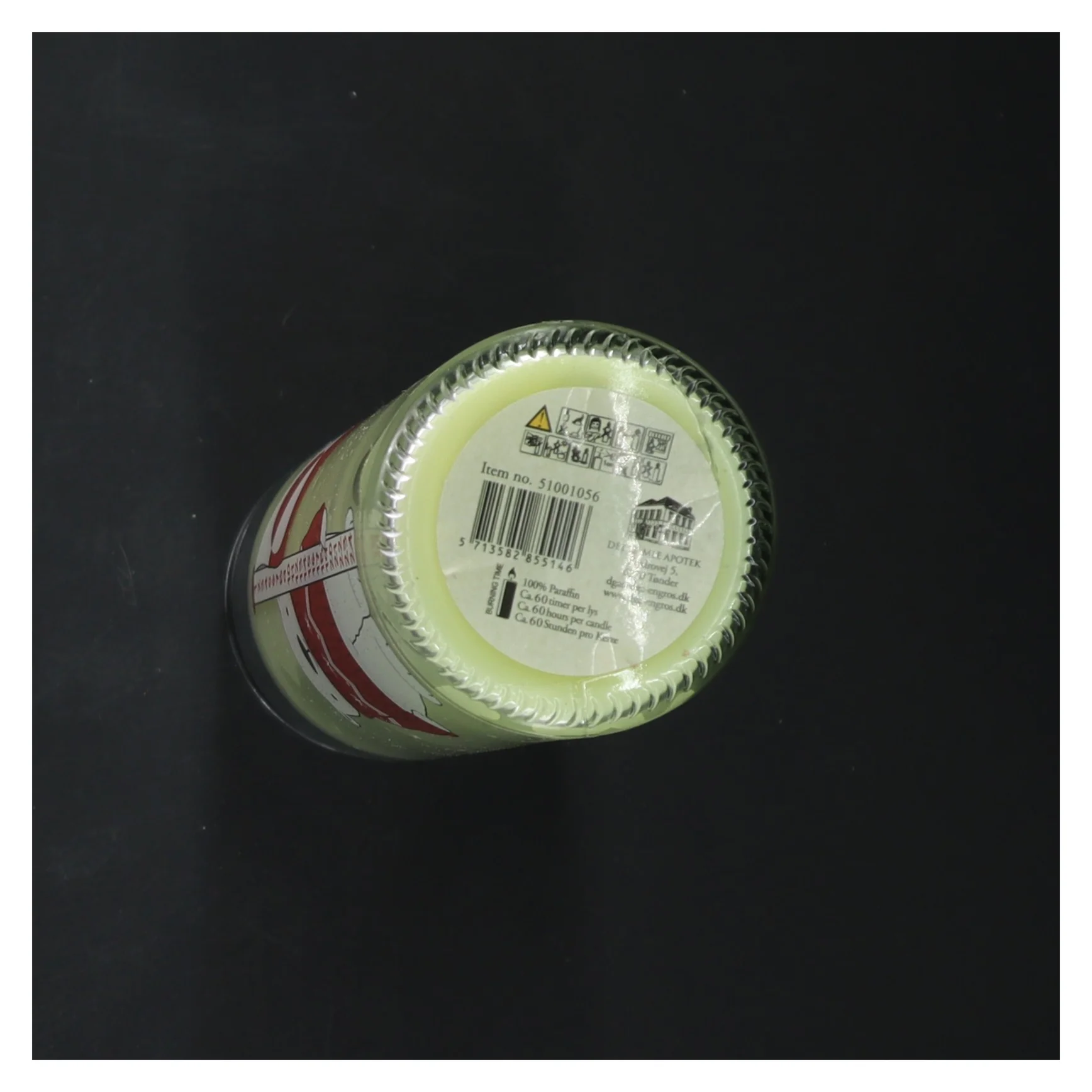 Julelys i glas med bjørnemotiv fra Det Gamle Apotek (str. Ø 5,5 cm højde 21 cm)