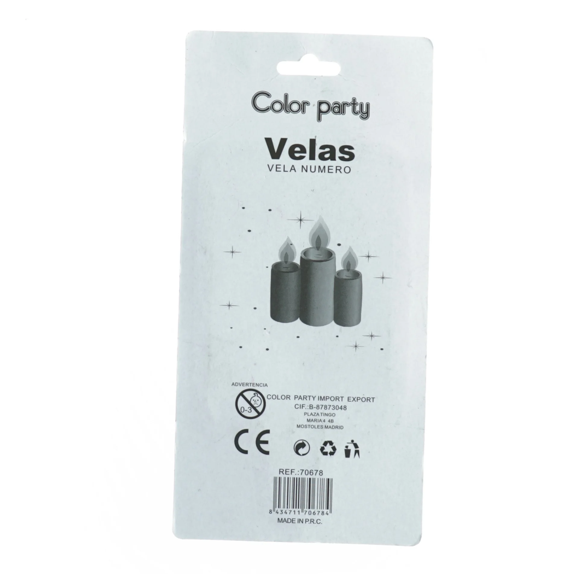 Fødselsdagslys nummer 8 fra Color Party (str. 16 x 7 cm)