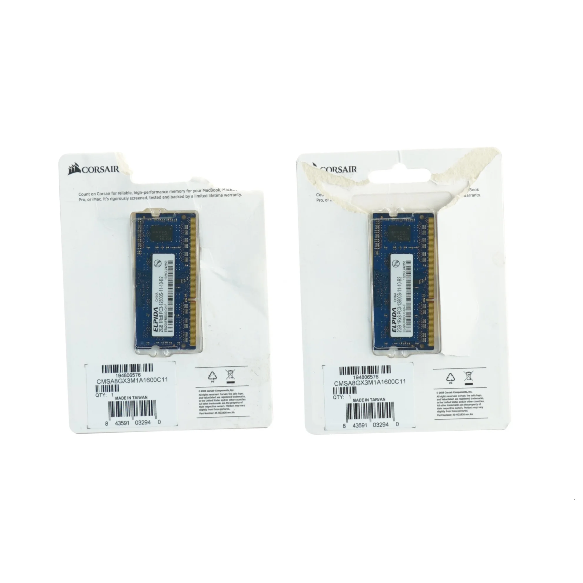 Corsair MacMemory 8GB DDR3L SODIMM RAM fra Corsair (str. 7 x 13 centimer)