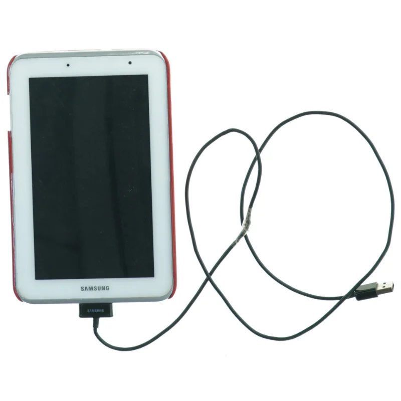 Samsung tablet med oplader  (str. 19 x 12 cm)