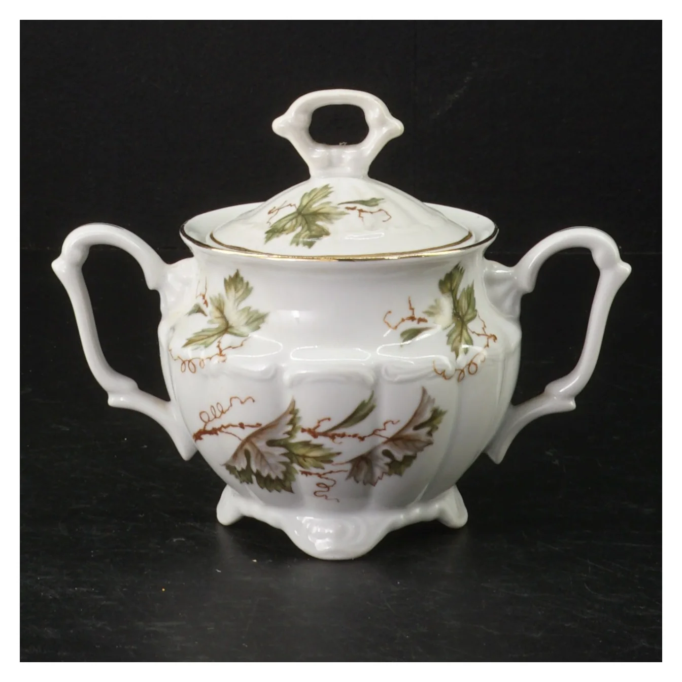 Sukkerkrukke med l&aring;g (str. &Oslash;. 9,5 cm)