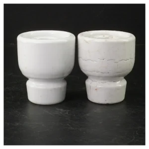 Porcelæn lysestager fra B&G (str. Ø 8 cm. længde, 9 cm)