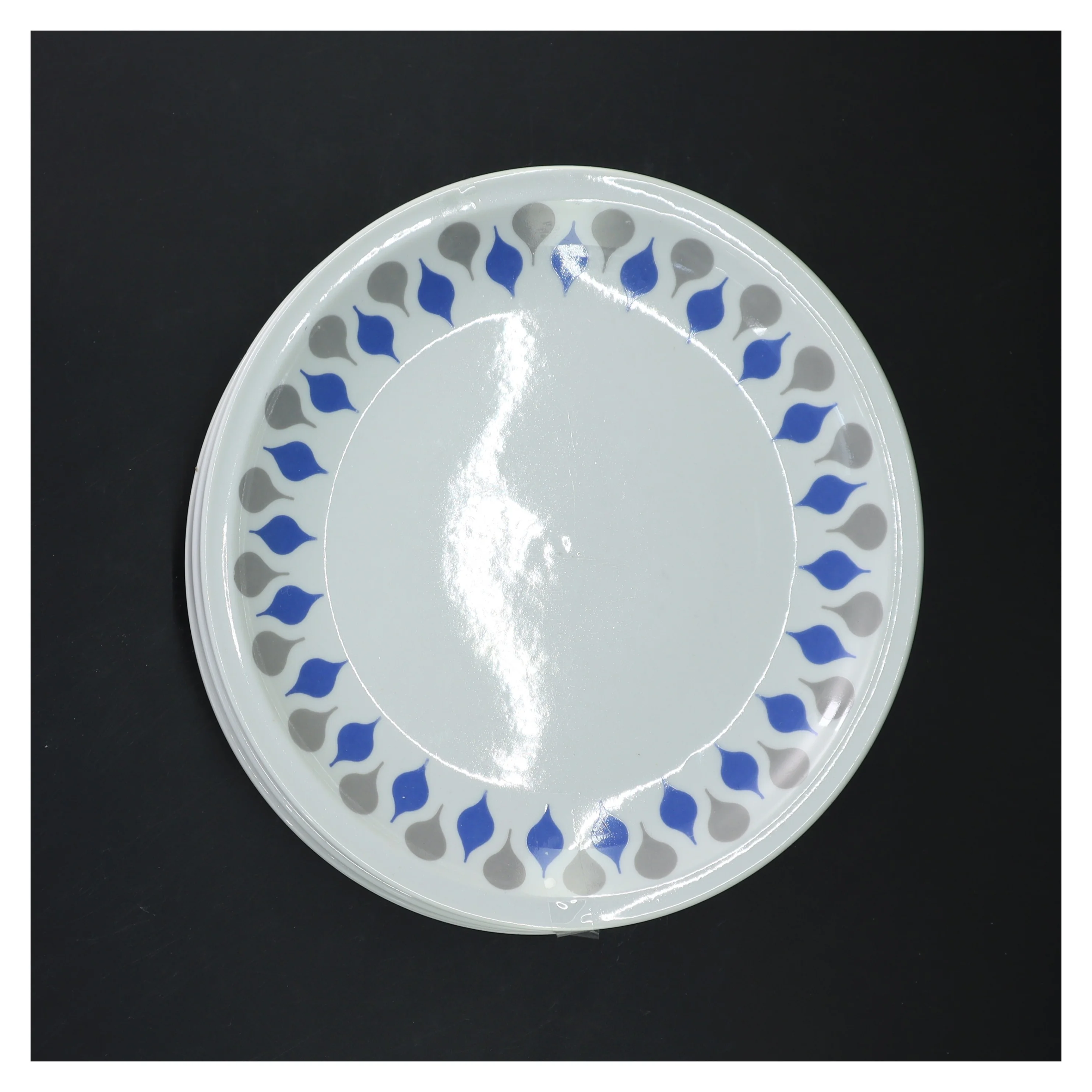 Blå dråbe fra lyngby porcelæn Sæt af 4 middagstallerkener (str. 4 styk, ø 21 cm)